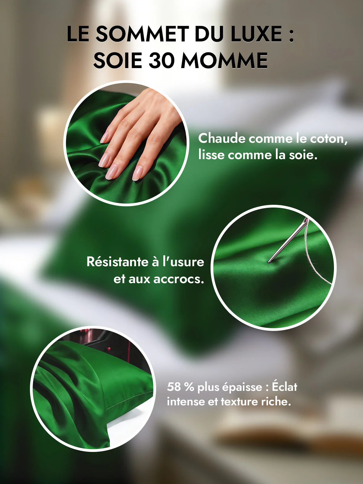 2Pcs 30Momme Luxueuse Soie Taie d‘oreiller - Fermeture à glissière cachée - Image 20