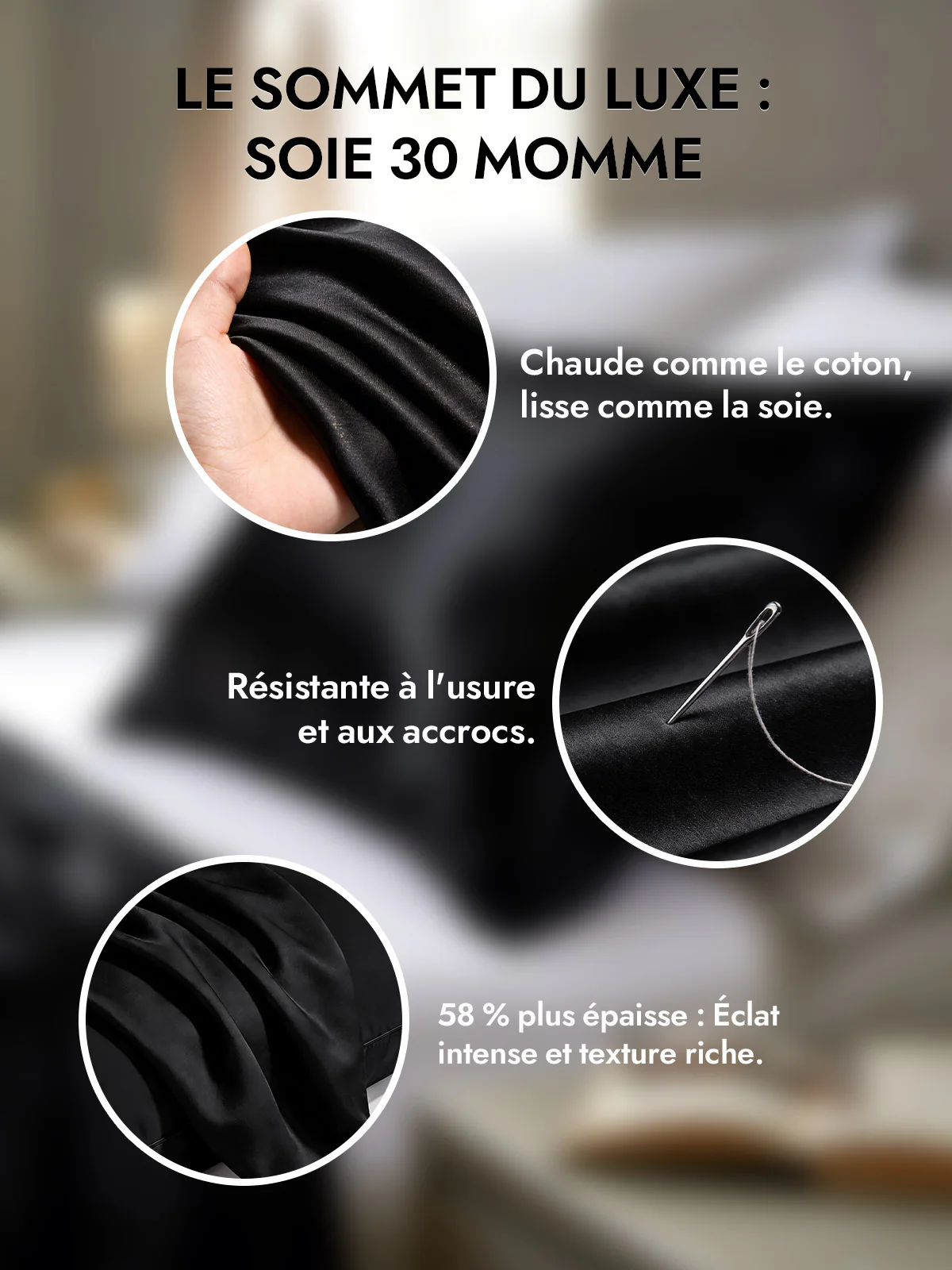 2Pcs 30Momme Luxueuse Soie Taie d‘oreiller - Fermeture à glissière cachée - Image 26