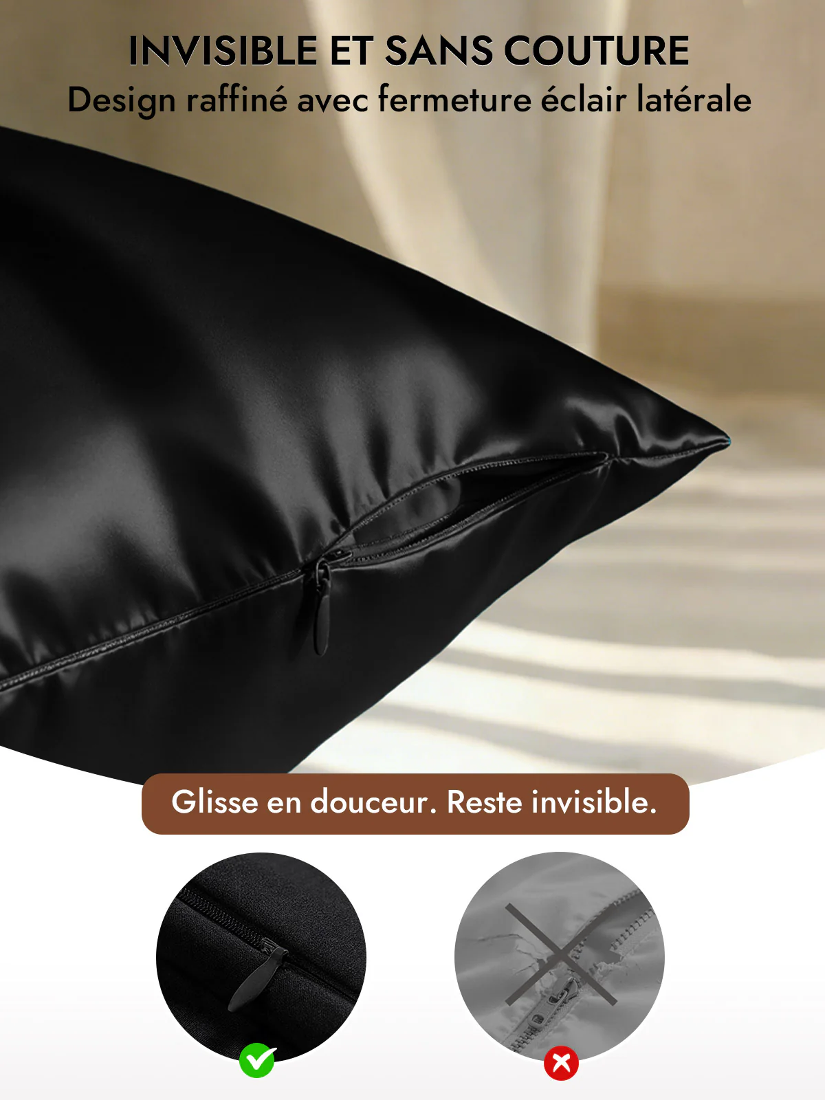 2Pcs 30Momme Luxueuse Soie Taie d‘oreiller - Fermeture à glissière cachée - Image 29