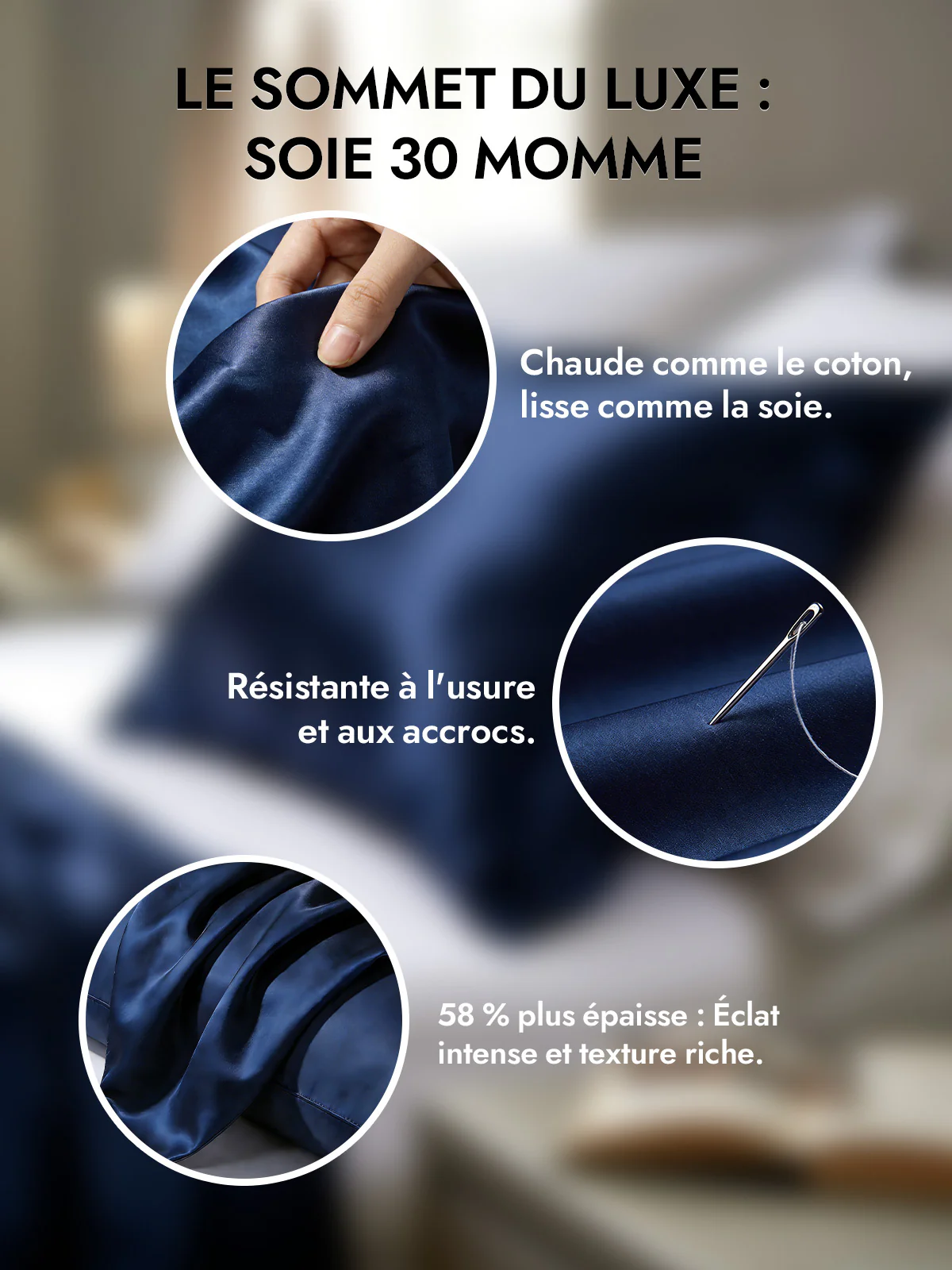 2Pcs 30Momme Luxueuse Soie Taie d‘oreiller - Fermeture à glissière cachée - Image 32