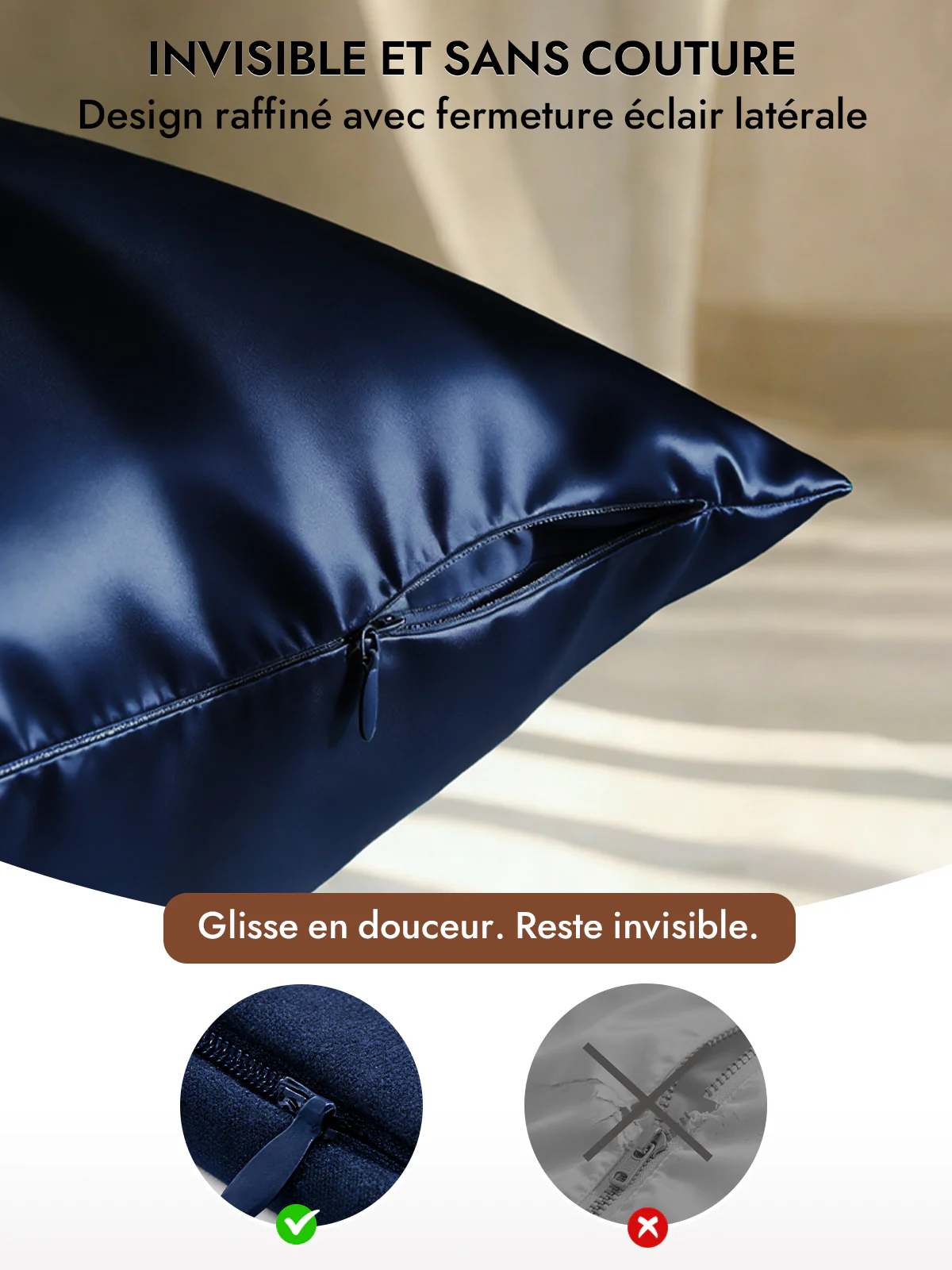 2Pcs 30Momme Luxueuse Soie Taie d‘oreiller - Fermeture à glissière cachée - Image 35