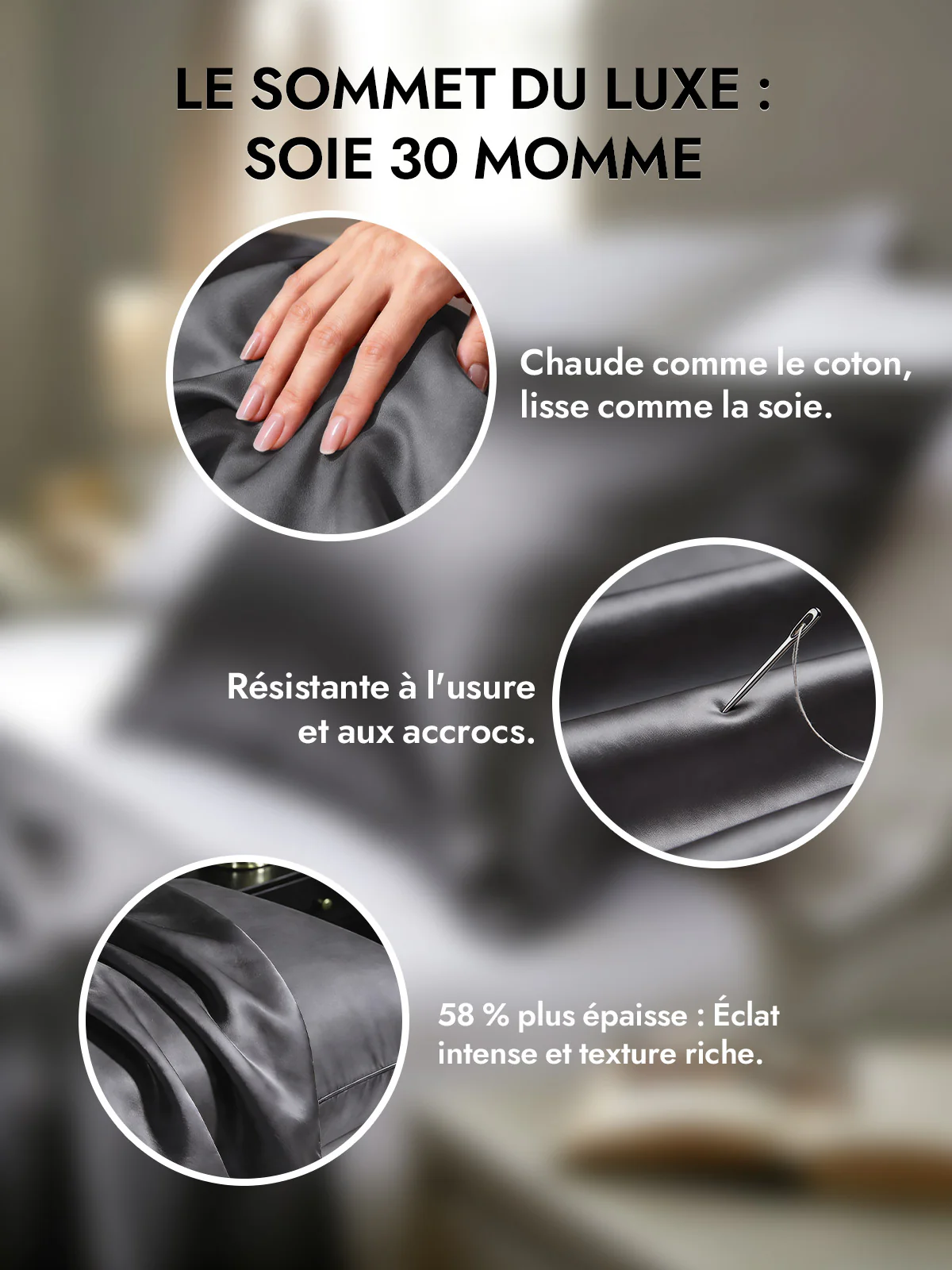 2Pcs 30Momme Luxueuse Soie Taie d‘oreiller - Fermeture à glissière cachée - Image 38