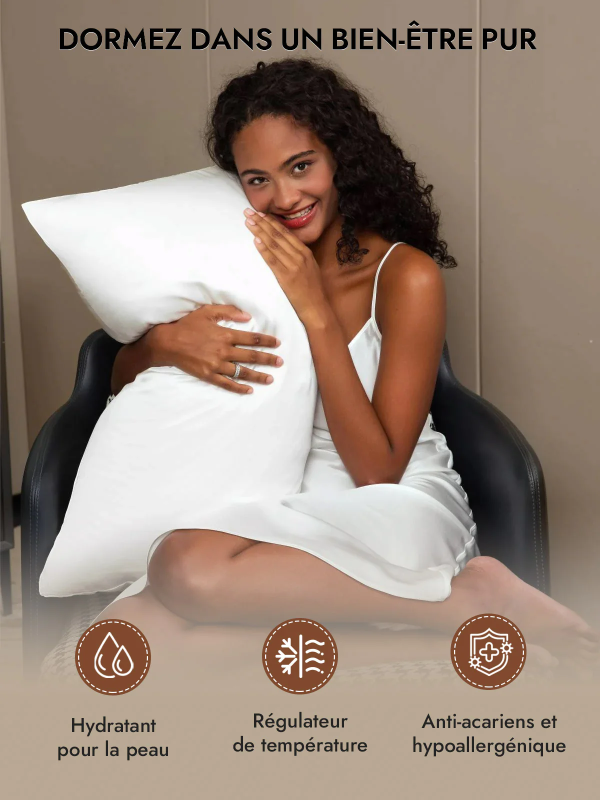 2Pcs 30Momme Luxueuse Soie Taie d‘oreiller - Fermeture à glissière cachée - Image 4