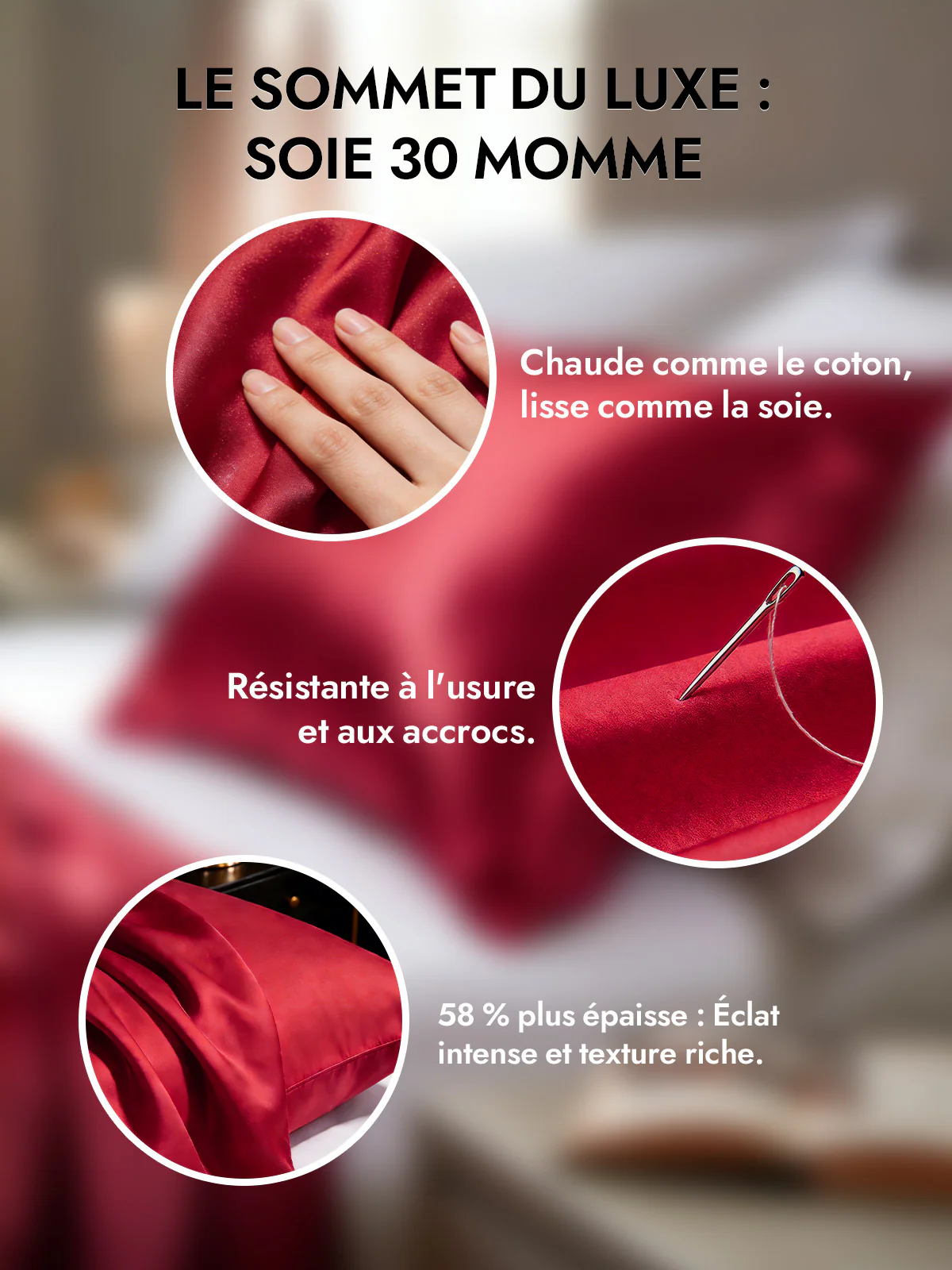 2Pcs 30Momme Luxueuse Soie Taie d‘oreiller - Fermeture à glissière cachée - Image 44