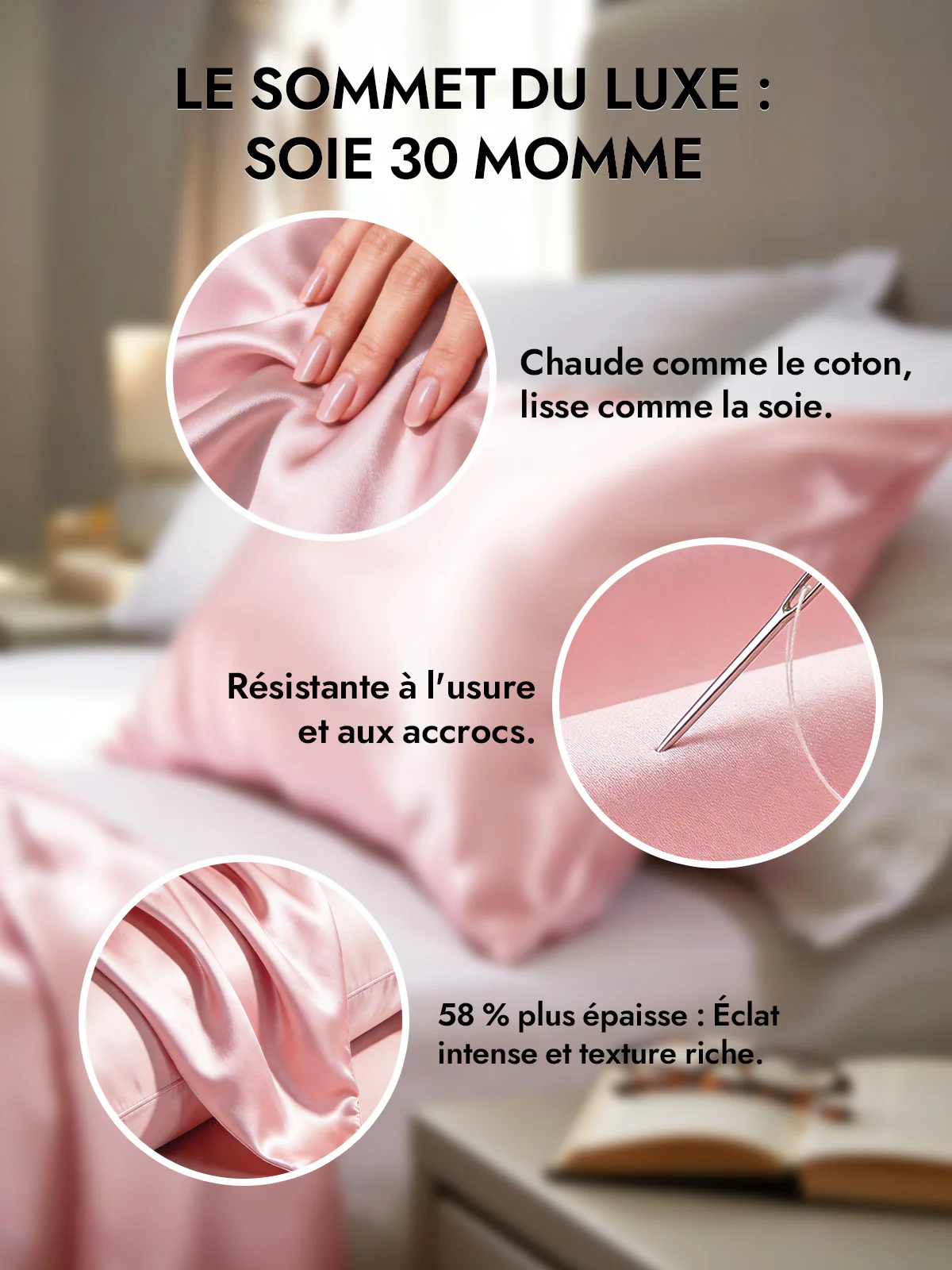 2Pcs 30Momme Luxueuse Soie Taie d‘oreiller - Fermeture à glissière cachée - Image 51