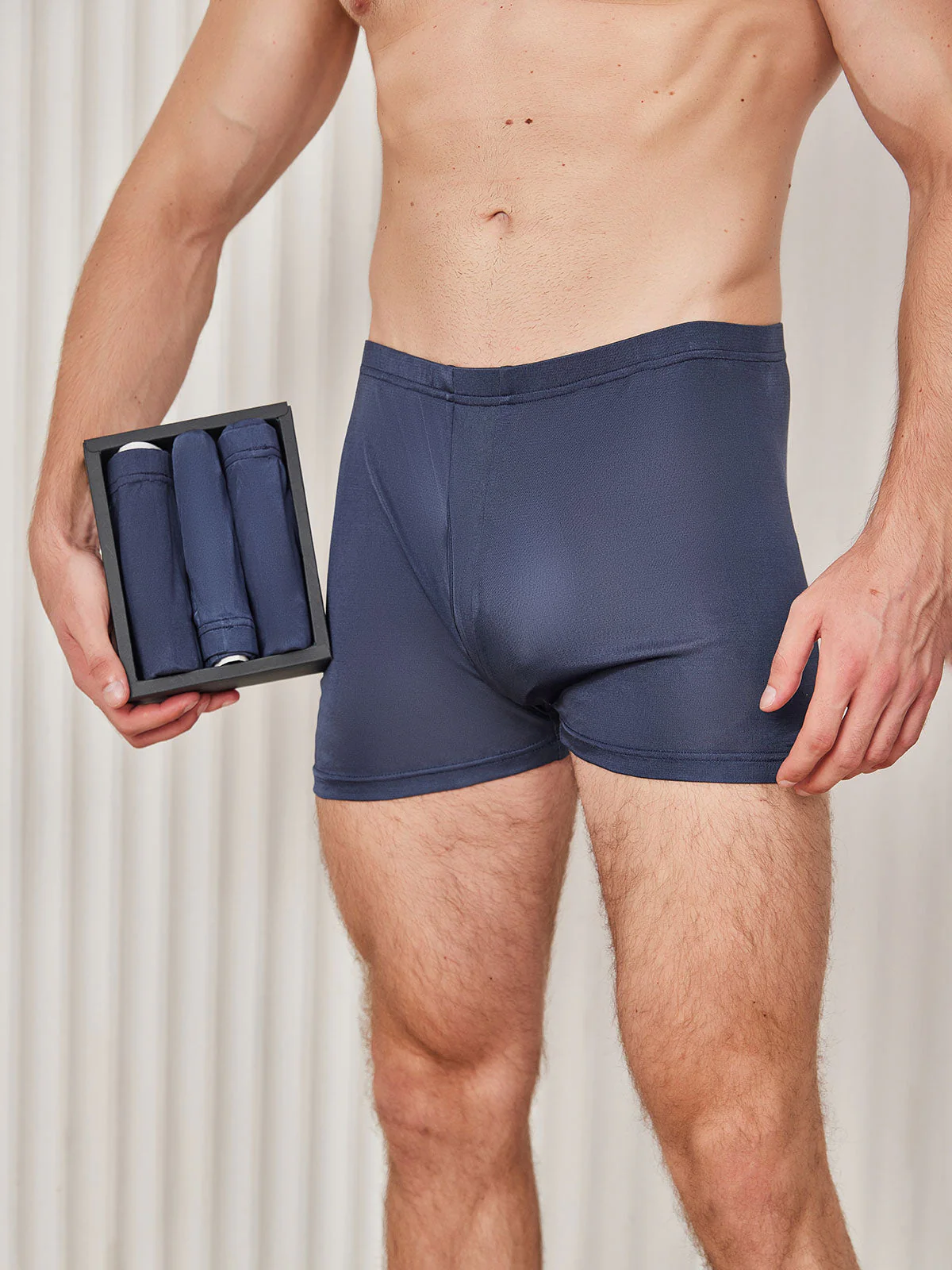 3 Boxers Homme en Soie Pure avec Devant Ouvert - Image 4