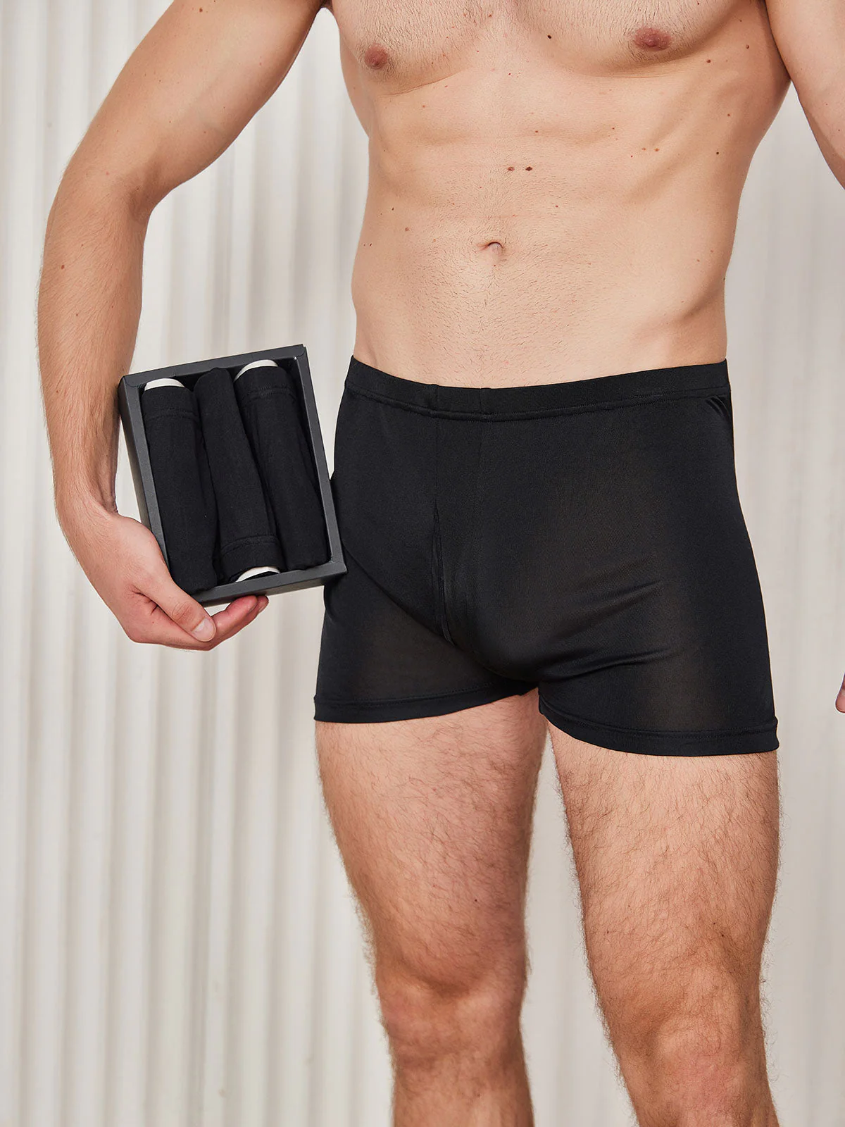 3 Boxers Homme en Soie Pure avec Devant Ouvert - Image 7