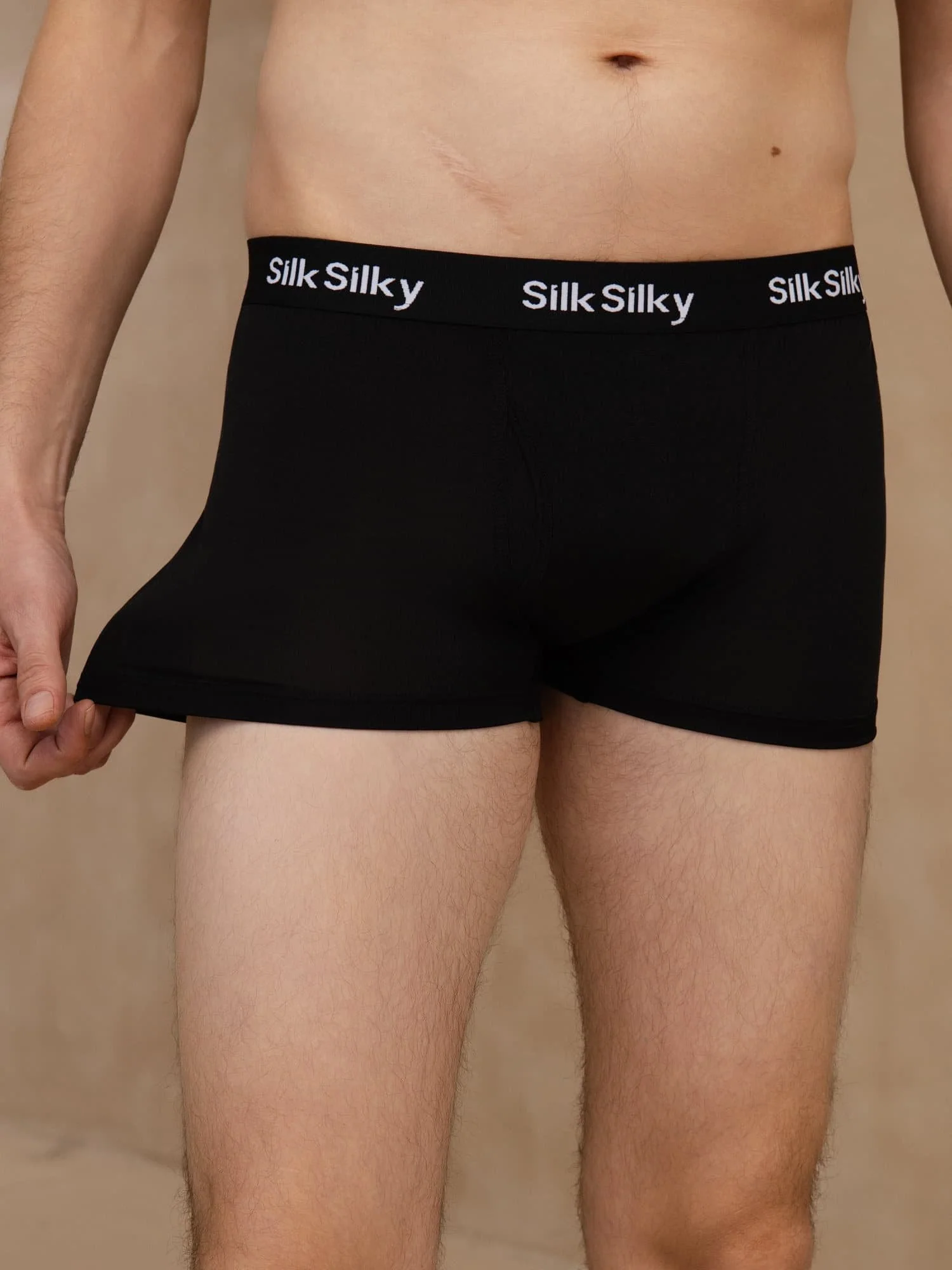 3 Pièces Soie Pure Hommes Confort Respirant Boxer Brief Sous Vêtement - Image 9