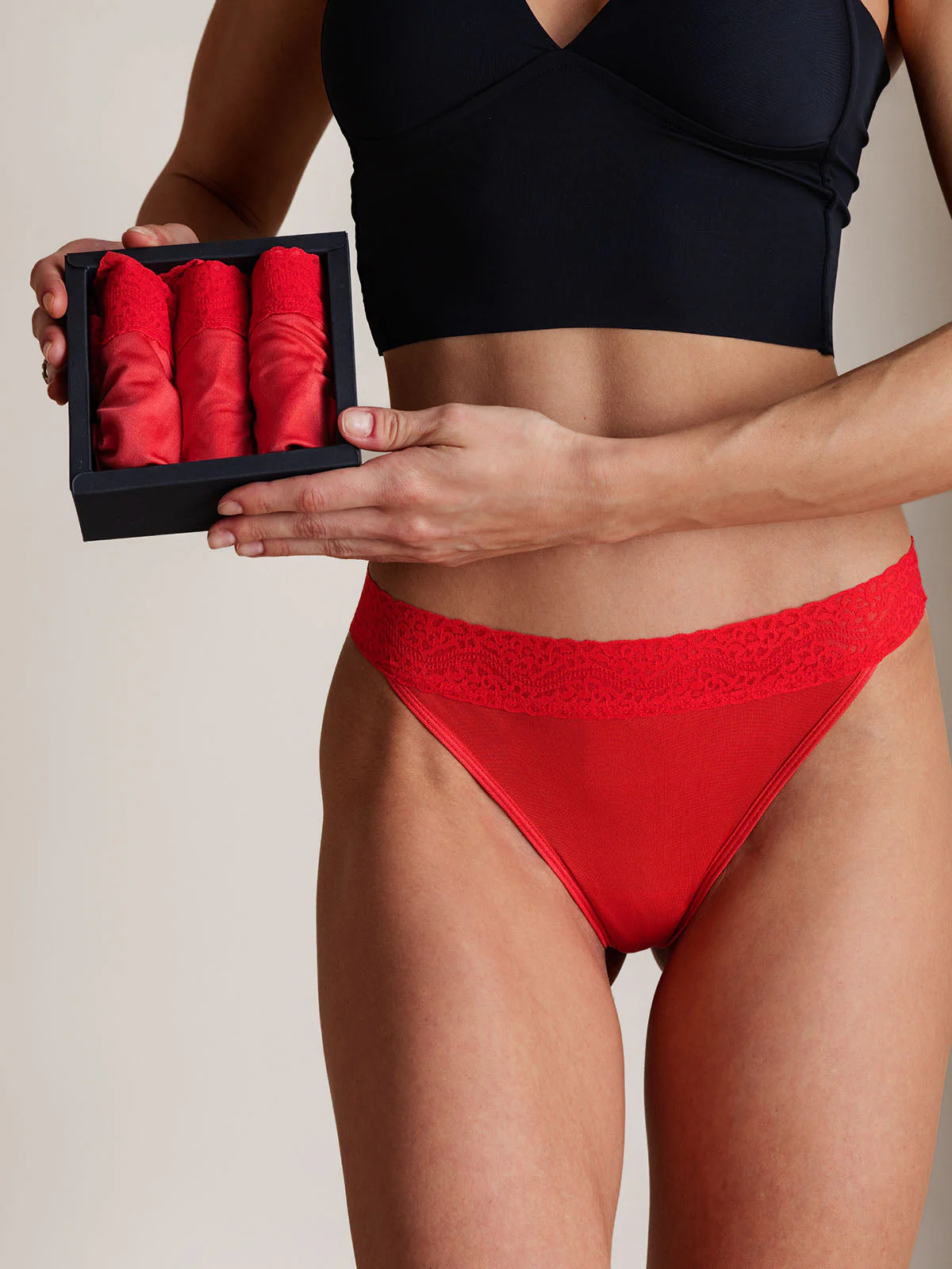 3pcs Culotte Thong en Dentelle Sexy Tricotée en Pure Silk (Soutien-Gorge NON Inclus) - Image 14
