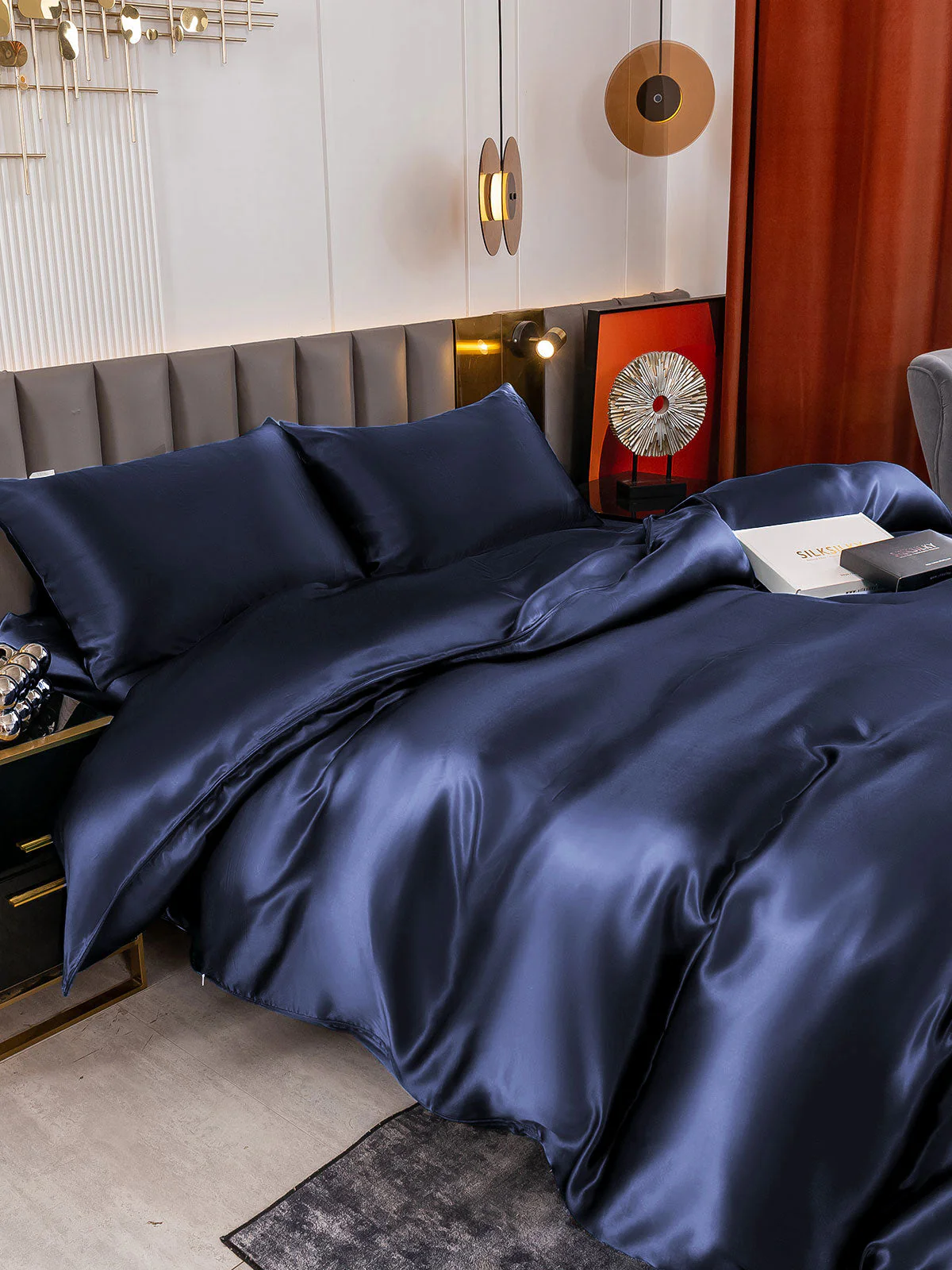19Momme 4pcs Housse de couette+Taie d‘oreiller + Drap Housse - Image 13