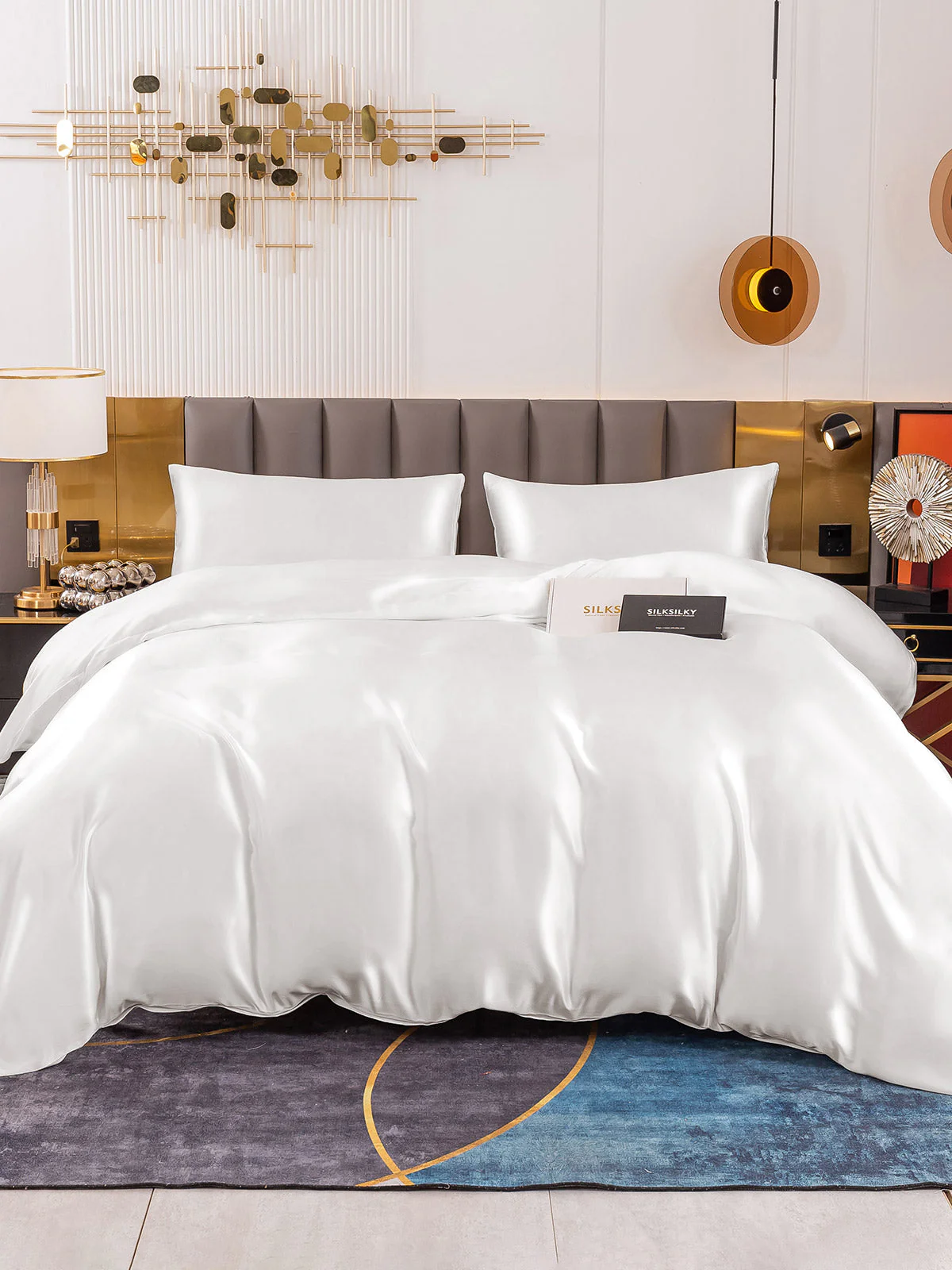 19Momme 4pcs Housse de couette+Taie d‘oreiller + Drap Housse - Image 15