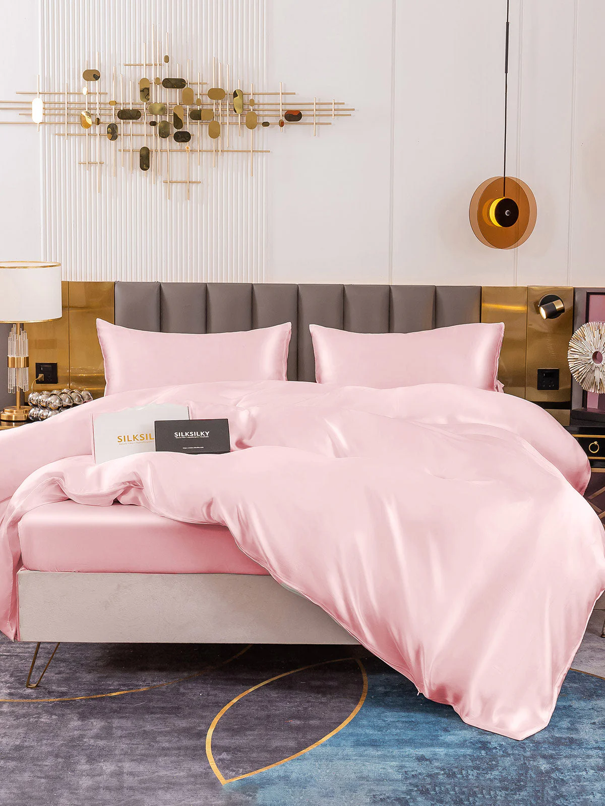 19Momme 4pcs Housse de couette+Taie d‘oreiller + Drap Housse - Image 22