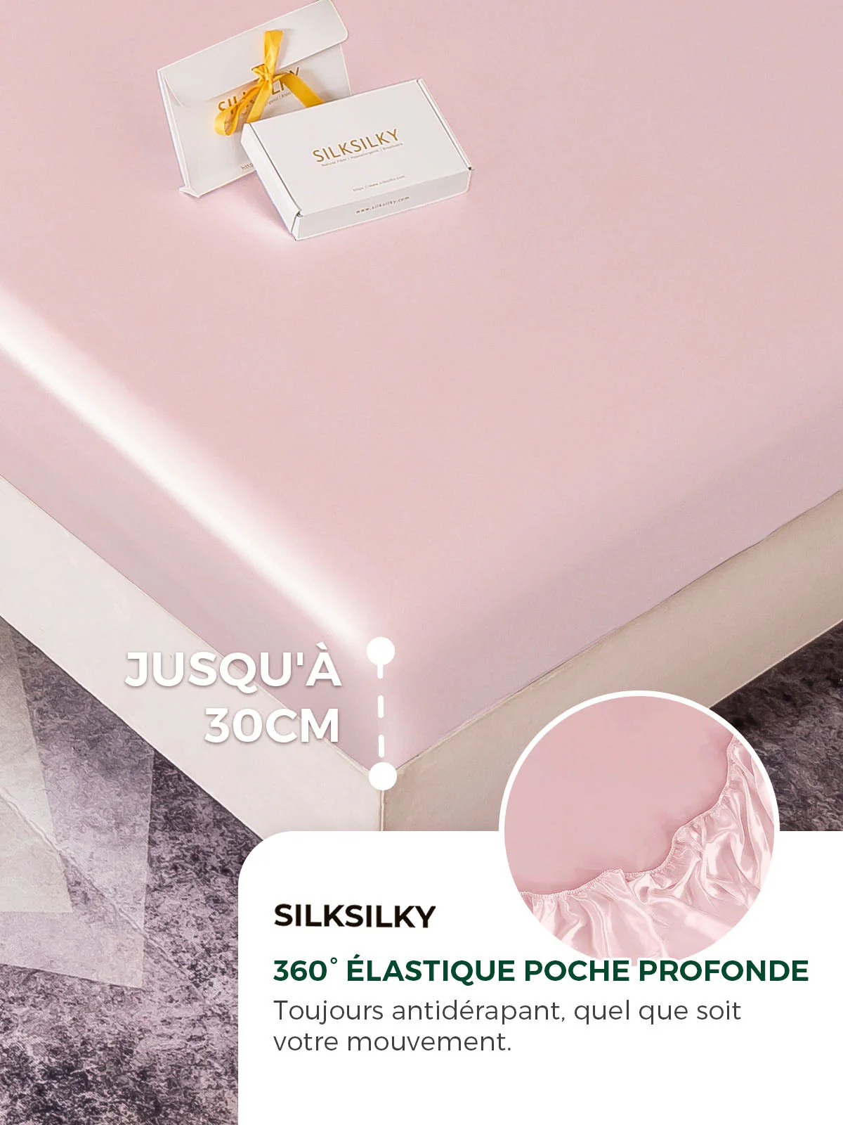 19Momme 4pcs Housse de couette+Taie d‘oreiller + Drap Housse - Image 24