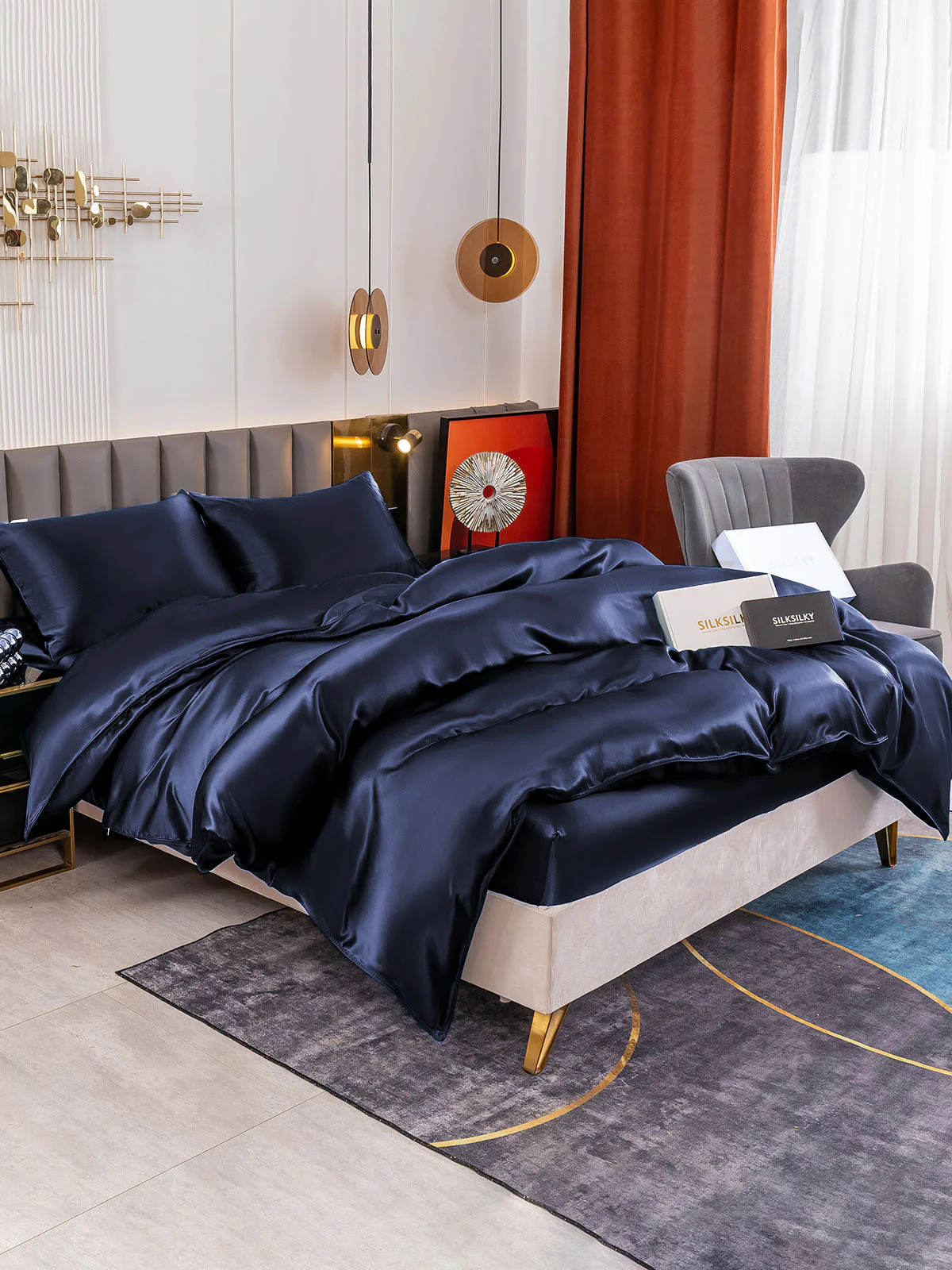 19Momme 4pcs Housse de couette+Taie d‘oreiller + Drap Housse - Image 9