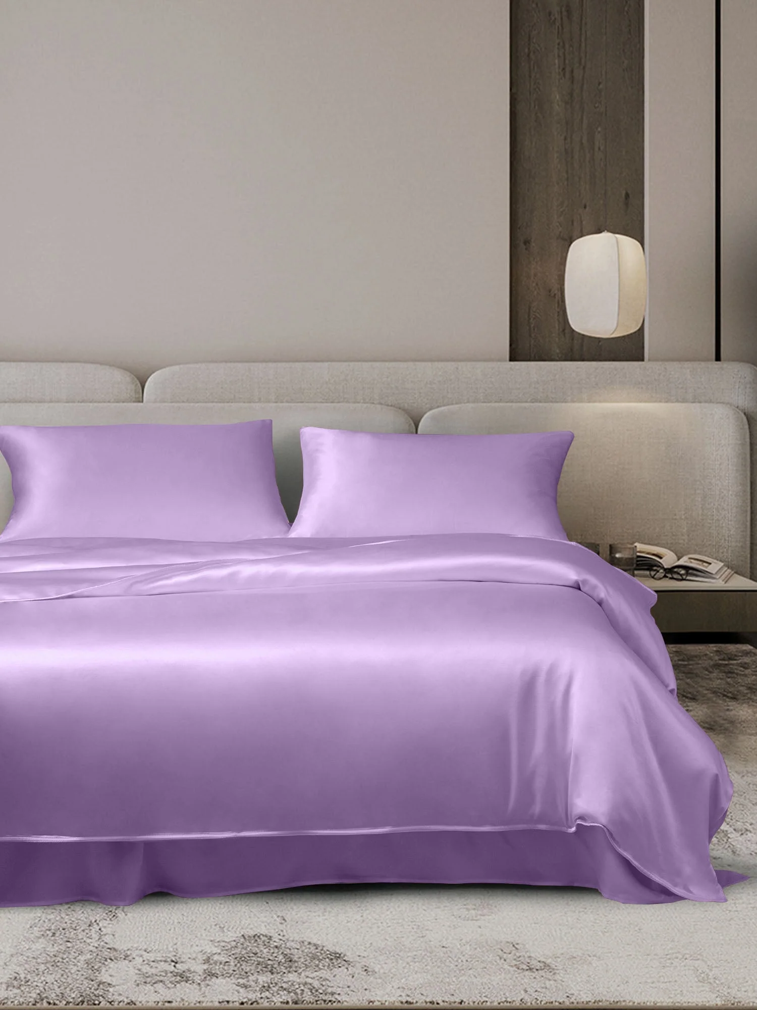 19Momme 4Pcs Housse de couette+Taie d‘oreiller + Draps Plat - Image 17