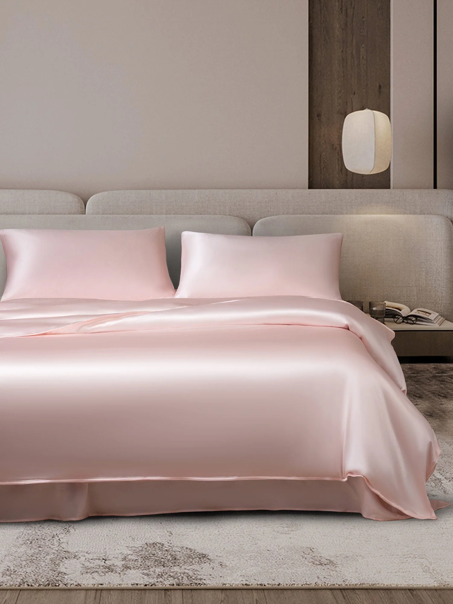 19Momme 4Pcs Housse de couette+Taie d‘oreiller + Draps Plat - Image 28