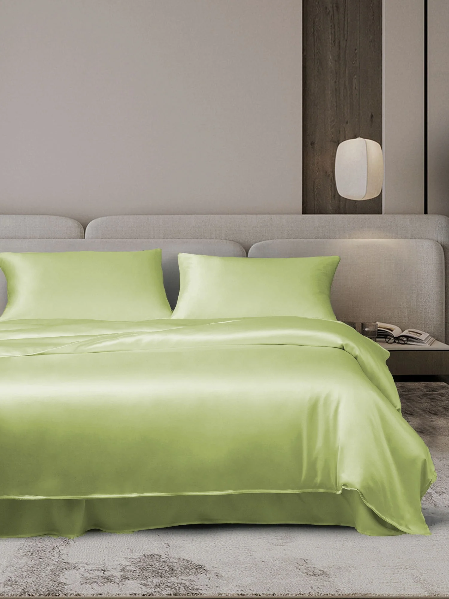 19Momme 4Pcs Housse de couette+Taie d‘oreiller + Draps Plat - Image 84