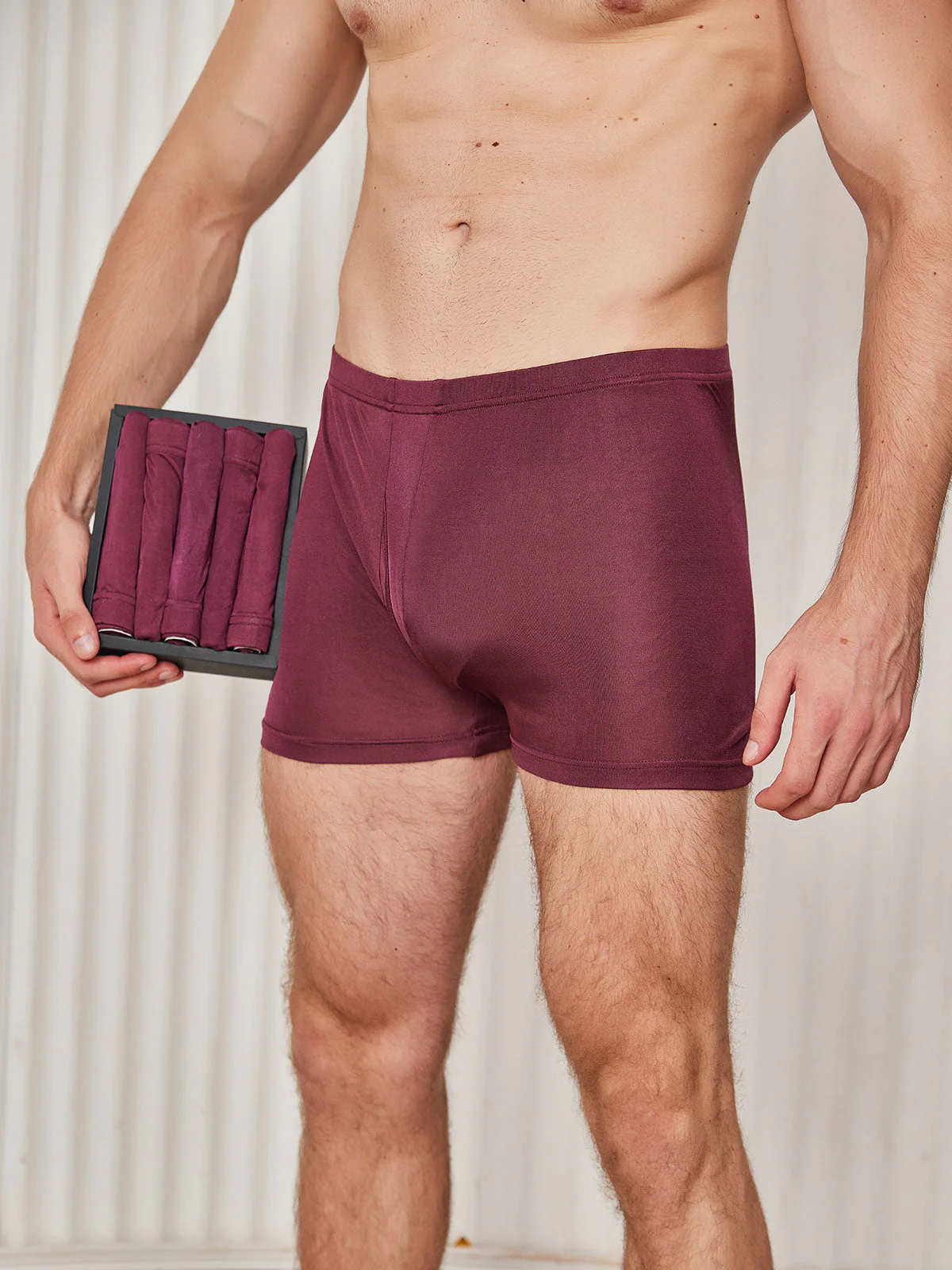 5 Boxers Homme en Soie Pure avec Ouverture à Braguette - Image 18