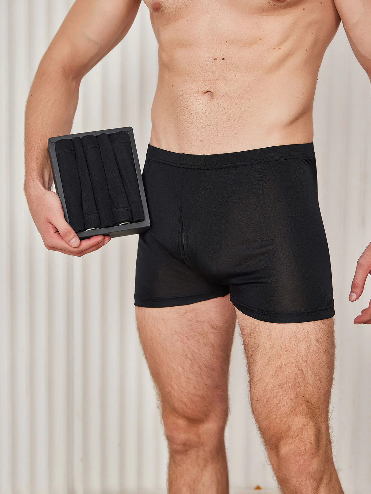 5 Boxers Homme en Soie Pure avec Ouverture à Braguette - Image 5