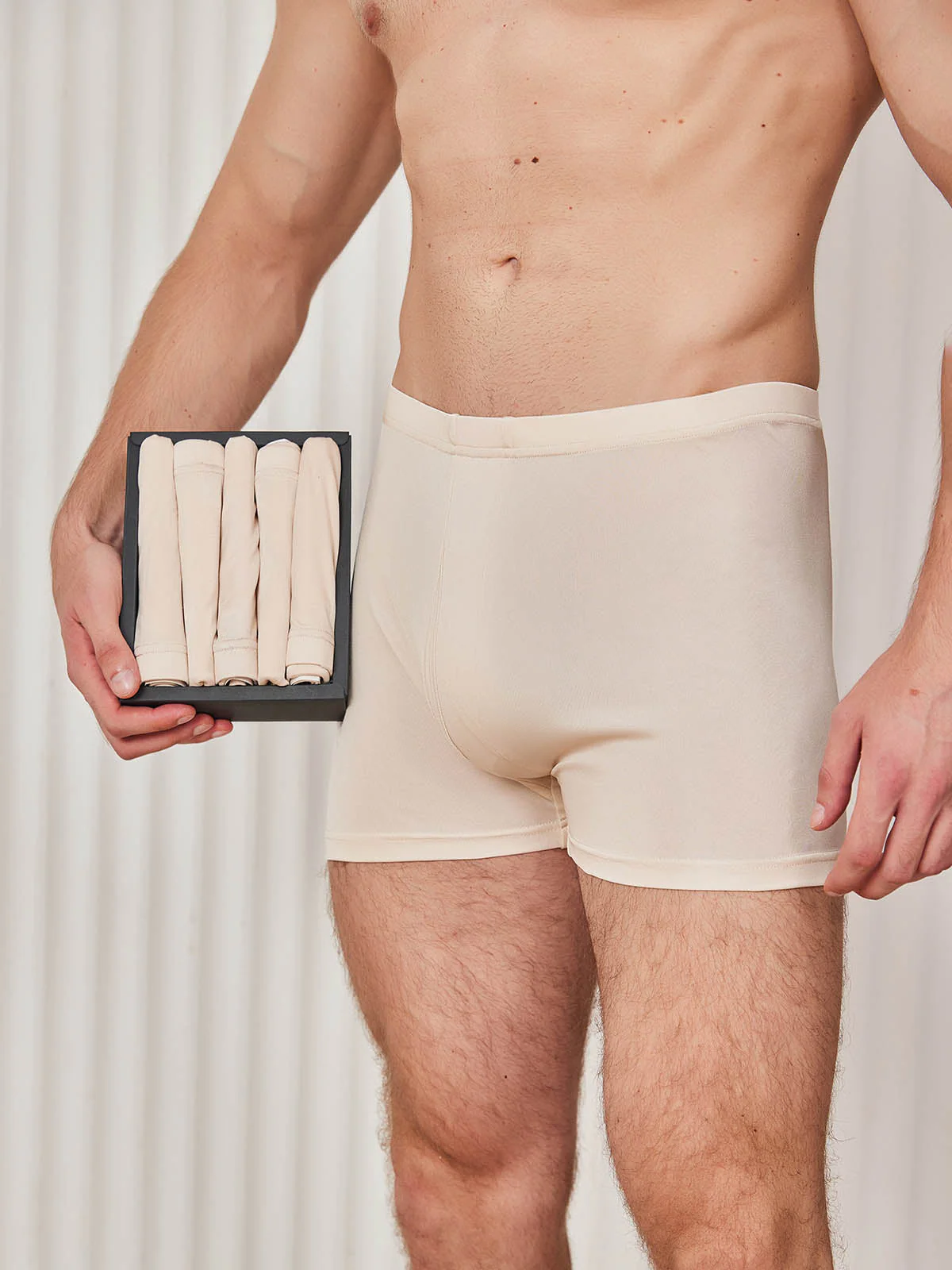 5 Boxers Homme en Soie Pure avec Ouverture à Braguette - Image 7