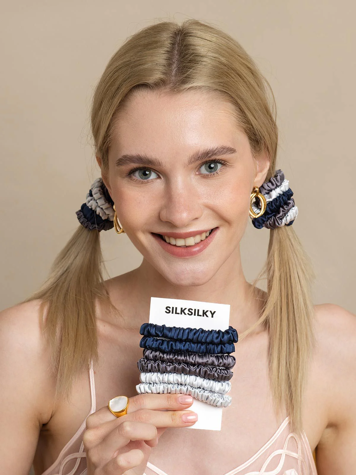 Lot de 6 Pure Soie scrunchies – Regular – 1 cm - Image 13