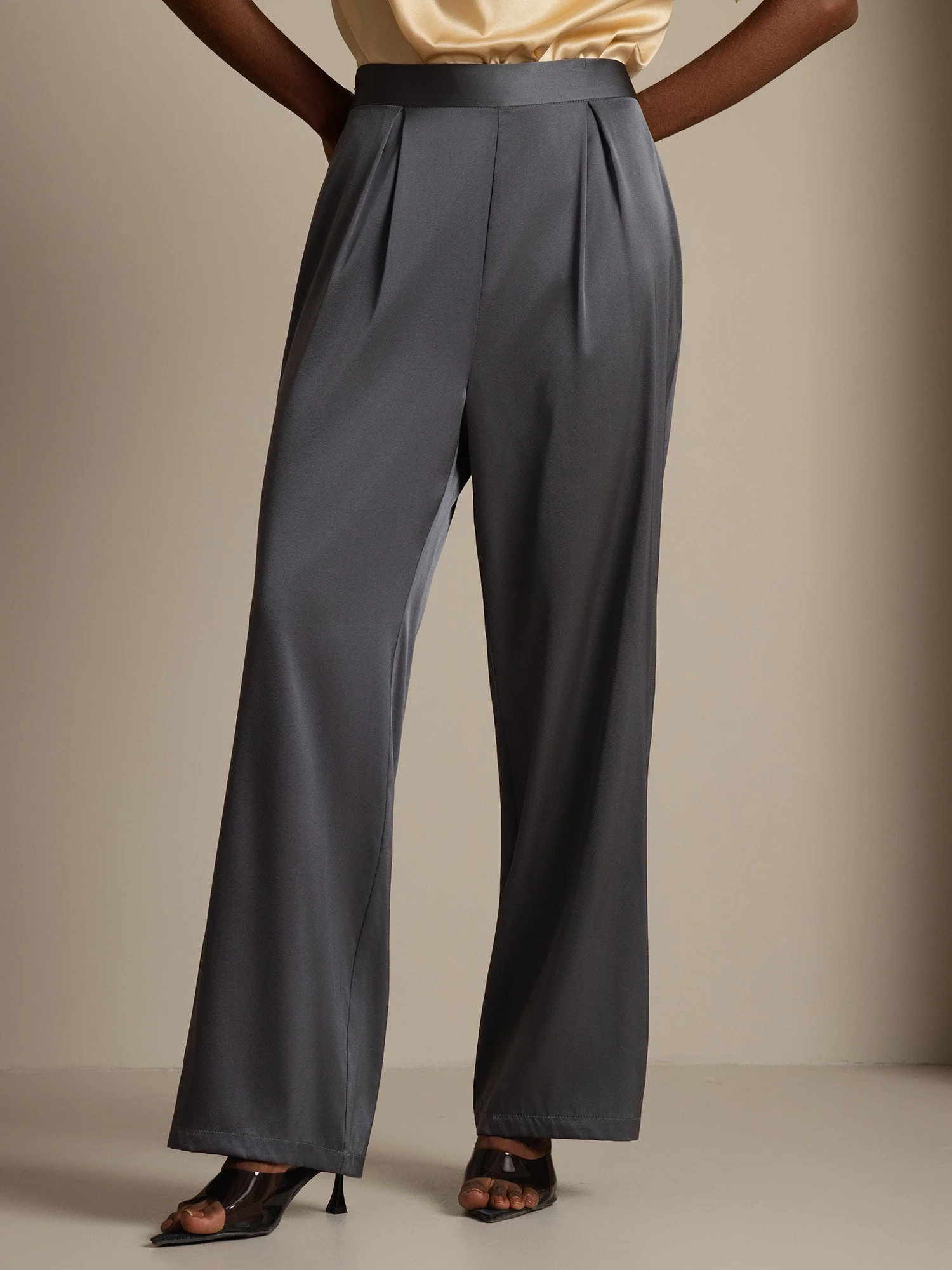 19Momme Pantalons en Soie à Jambes Larges Décontractés - Image 25