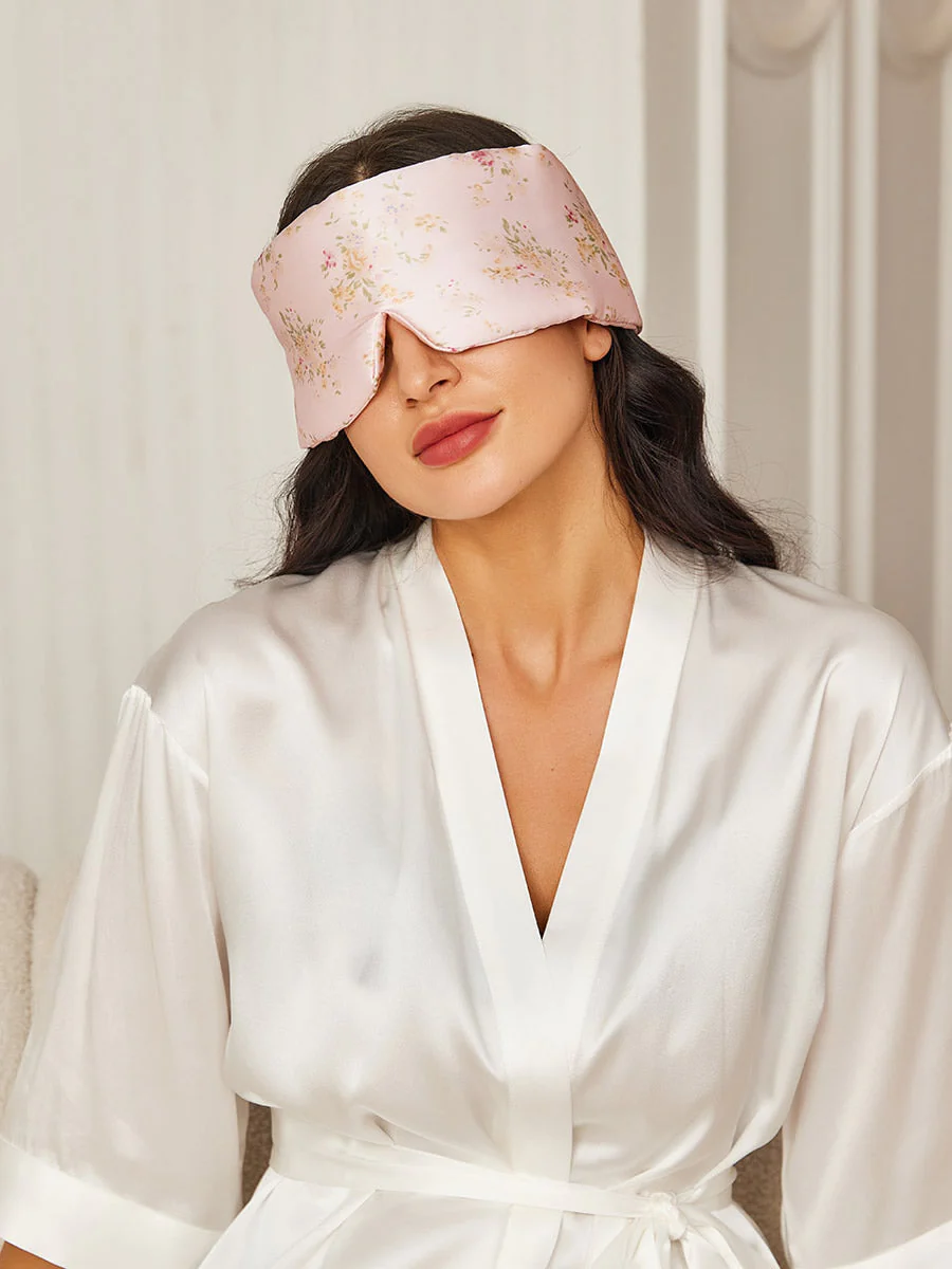 Masque de Sommeil en Soie avec Fermeture Velcro Ajustable et Enveloppement Complet - Image 11