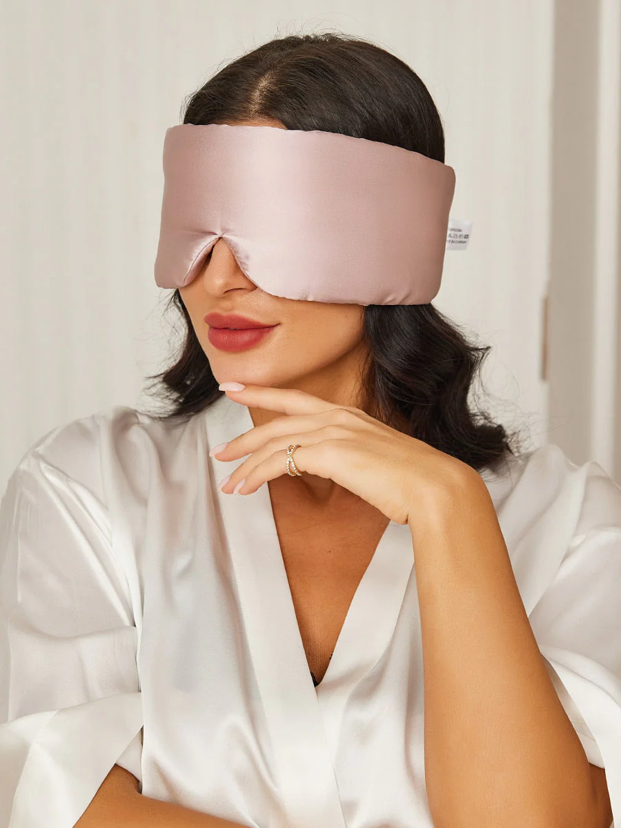 Masque de Sommeil en Soie avec Fermeture Velcro Ajustable et Enveloppement Complet - Image 14