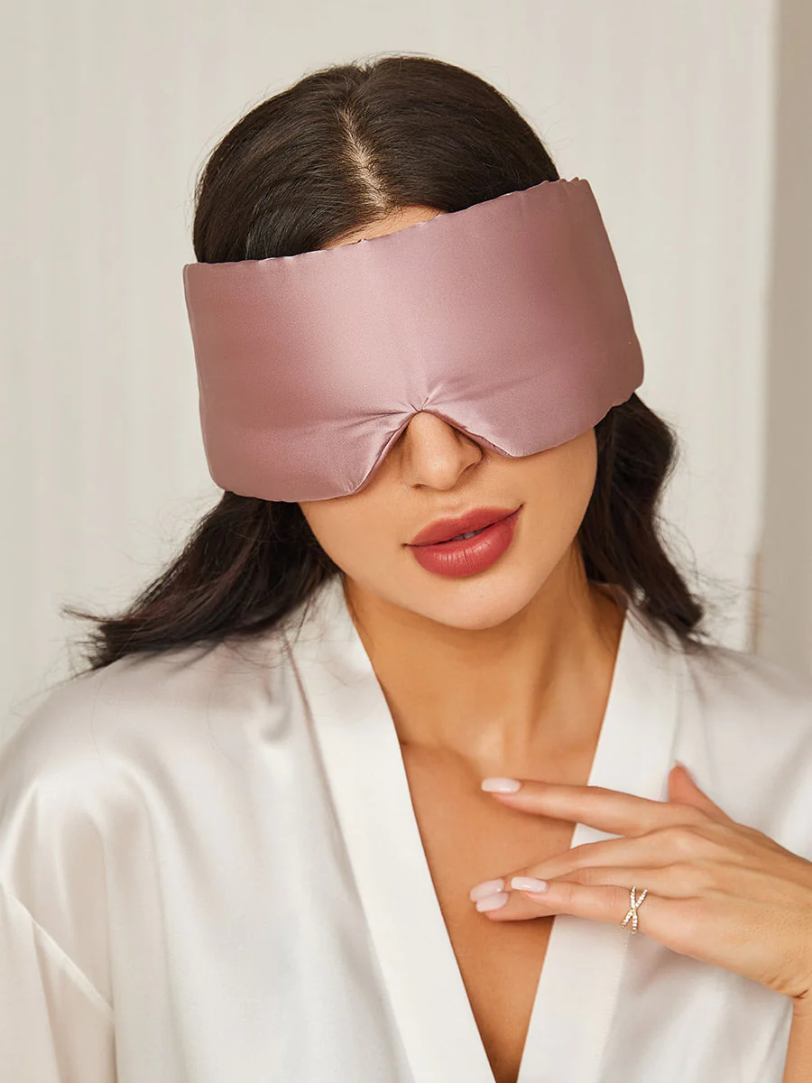 Masque de Sommeil en Soie avec Fermeture Velcro Ajustable et Enveloppement Complet - Image 18