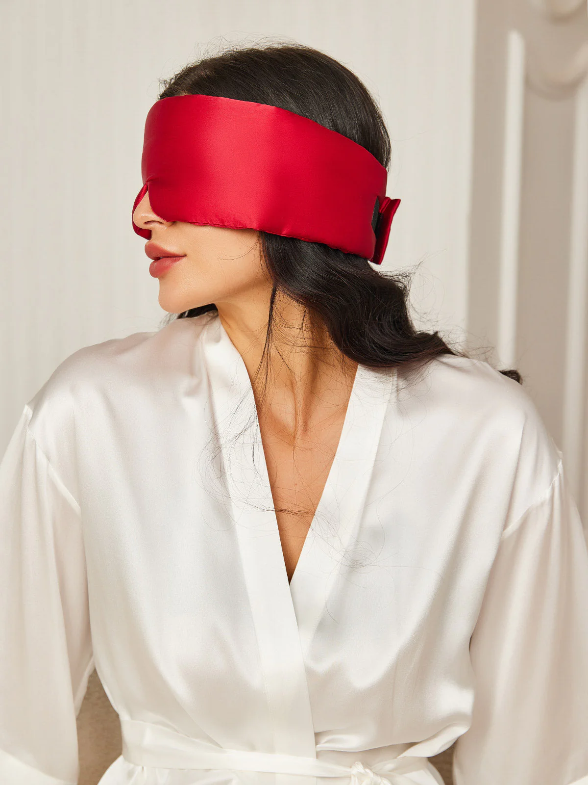 Masque de Sommeil en Soie avec Fermeture Velcro Ajustable et Enveloppement Complet - Image 37