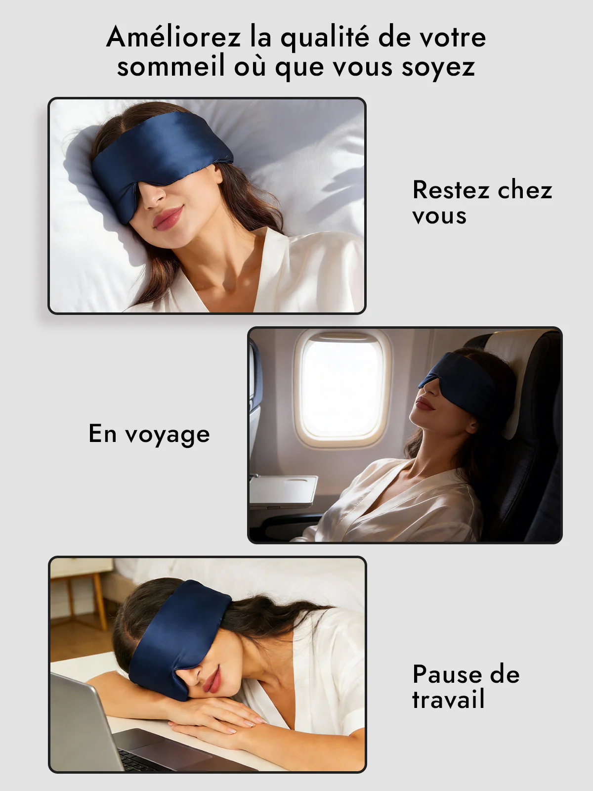 Masque pour les Yeux en Soie Élégante D‘Une Seule Pièce - Image 18