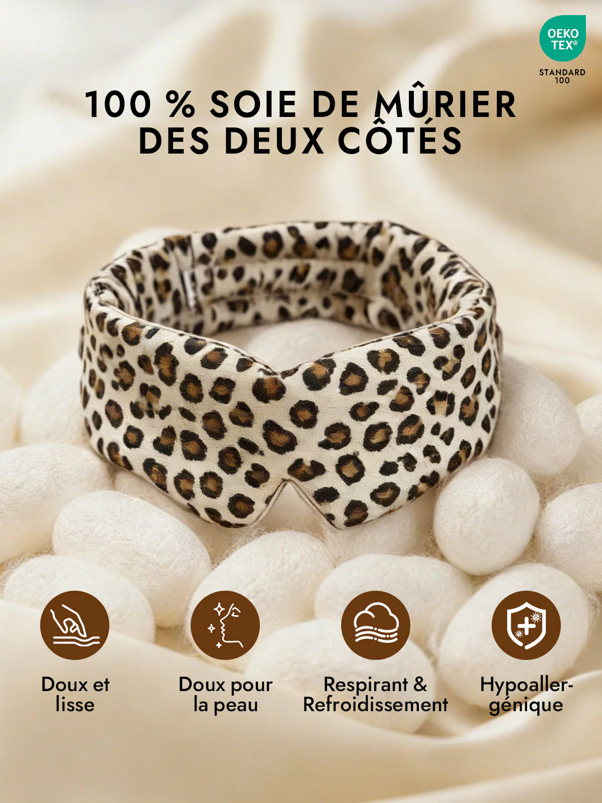 Masque pour les Yeux en Soie Élégante D‘Une Seule Pièce - Image 20