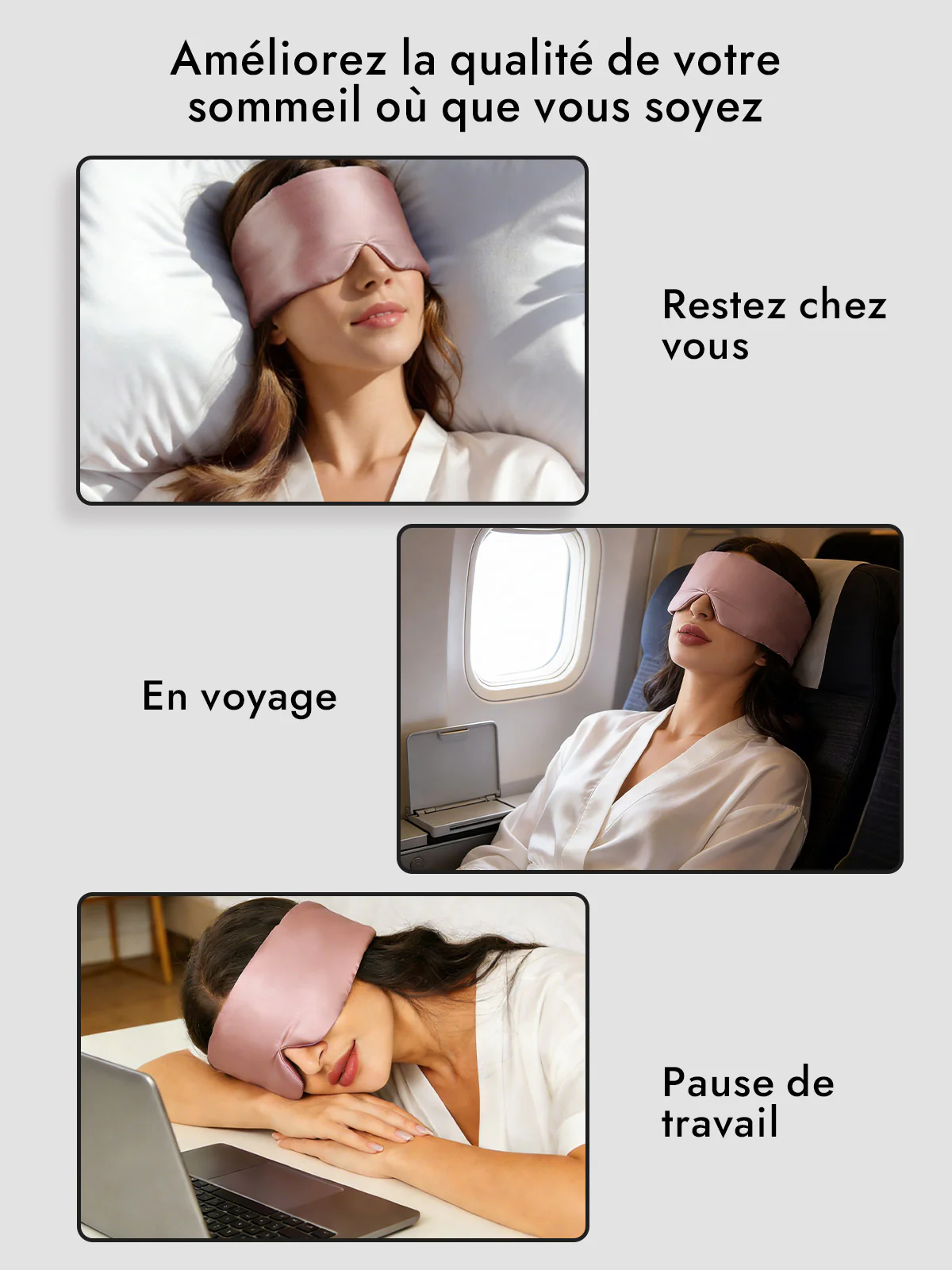 Masque pour les Yeux en Soie Élégante D‘Une Seule Pièce - Image 30