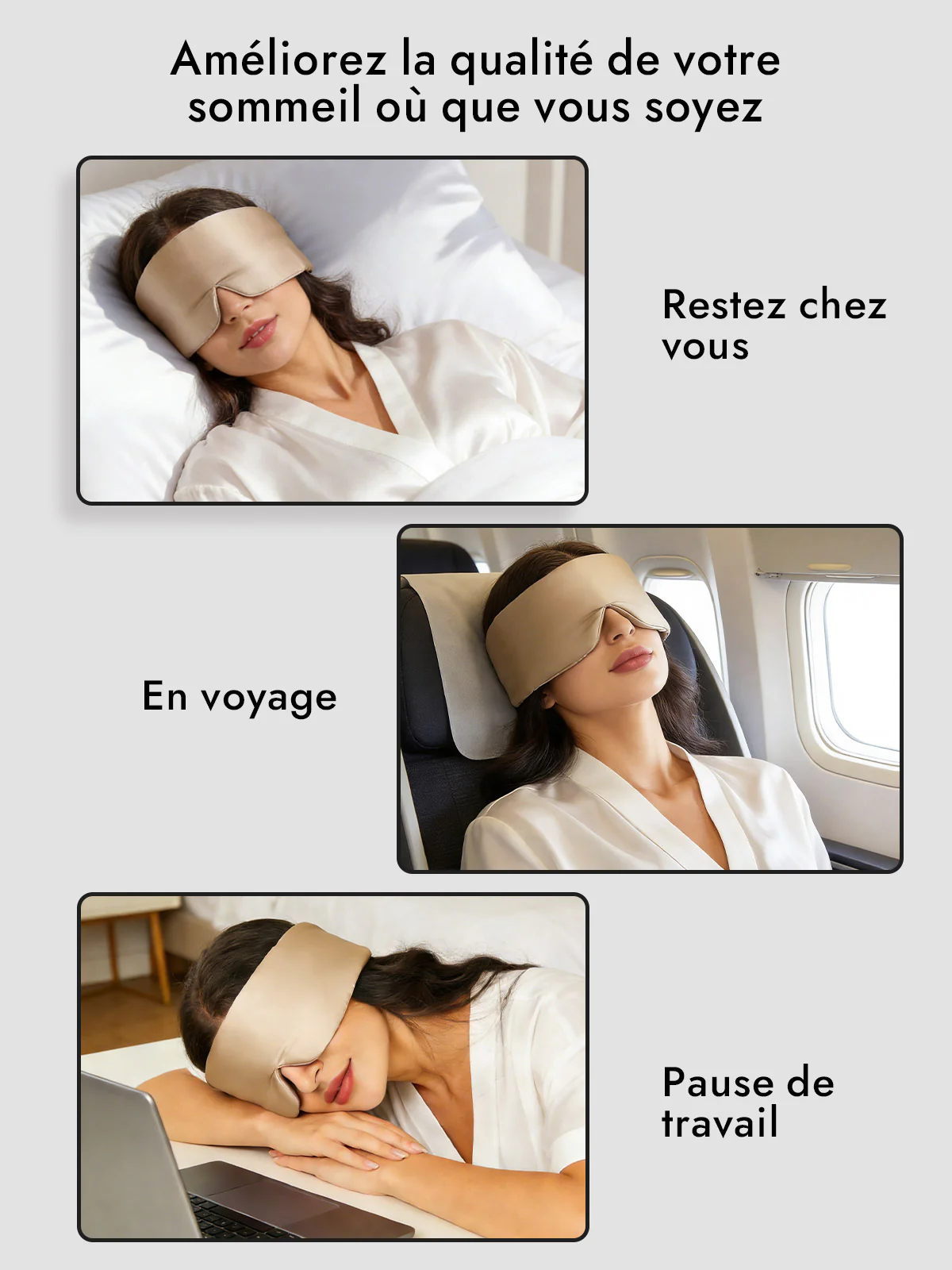 Masque pour les Yeux en Soie Élégante D‘Une Seule Pièce - Image 36
