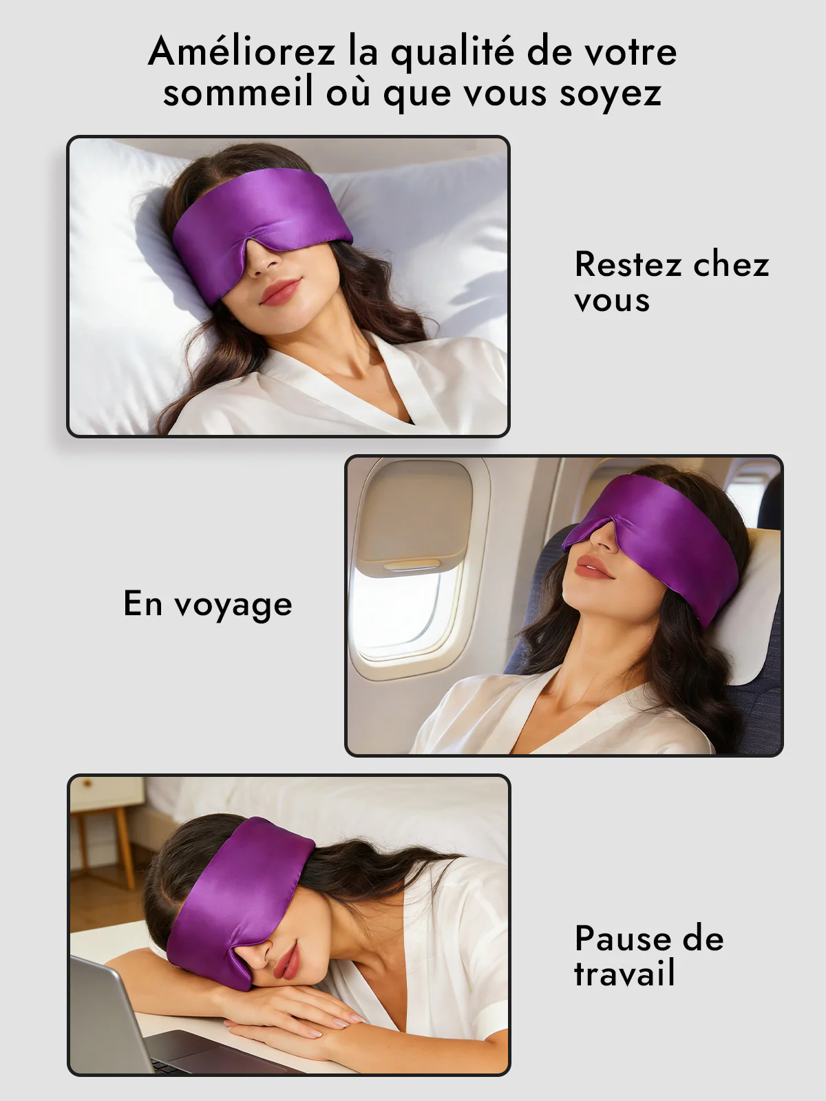 Masque pour les Yeux en Soie Élégante D‘Une Seule Pièce - Image 42