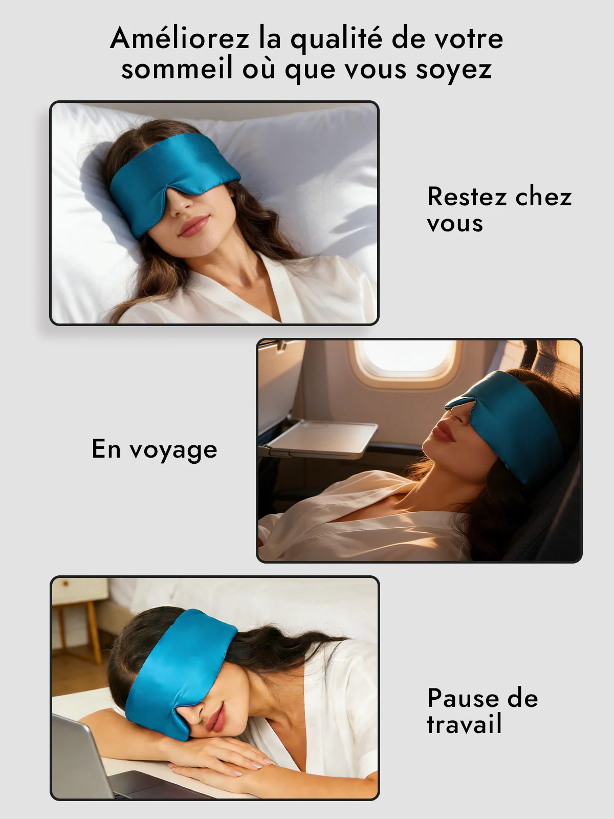 Masque pour les Yeux en Soie Élégante D‘Une Seule Pièce - Image 48