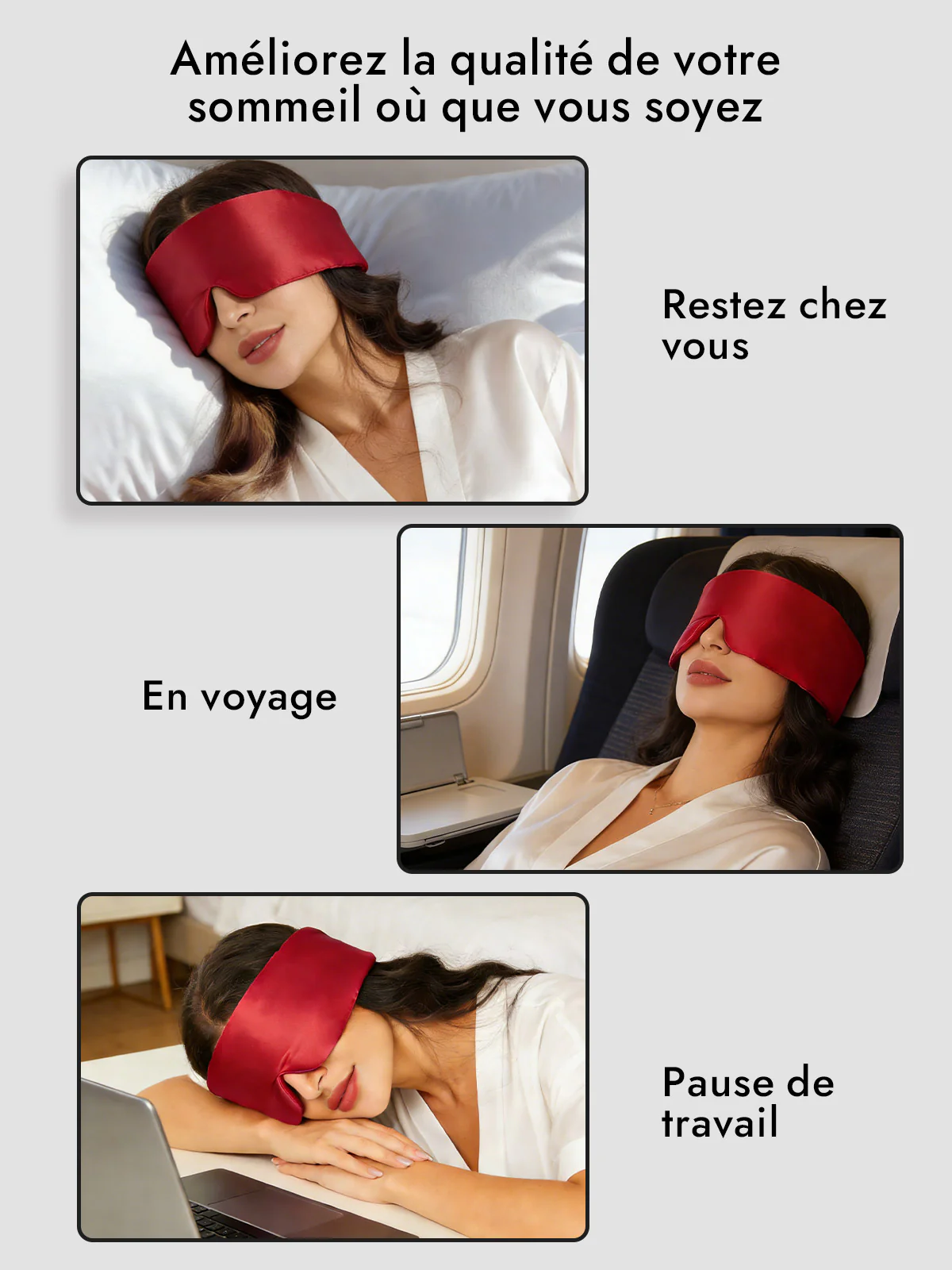 Masque pour les Yeux en Soie Élégante D‘Une Seule Pièce - Image 54