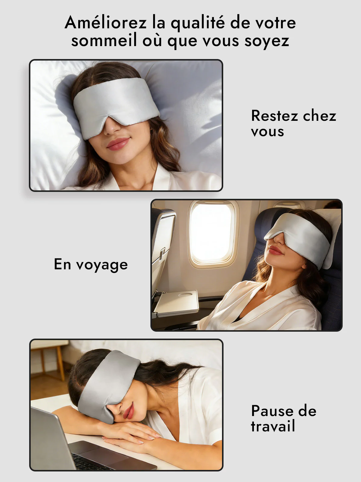 Masque pour les Yeux en Soie Élégante D‘Une Seule Pièce - Image 60