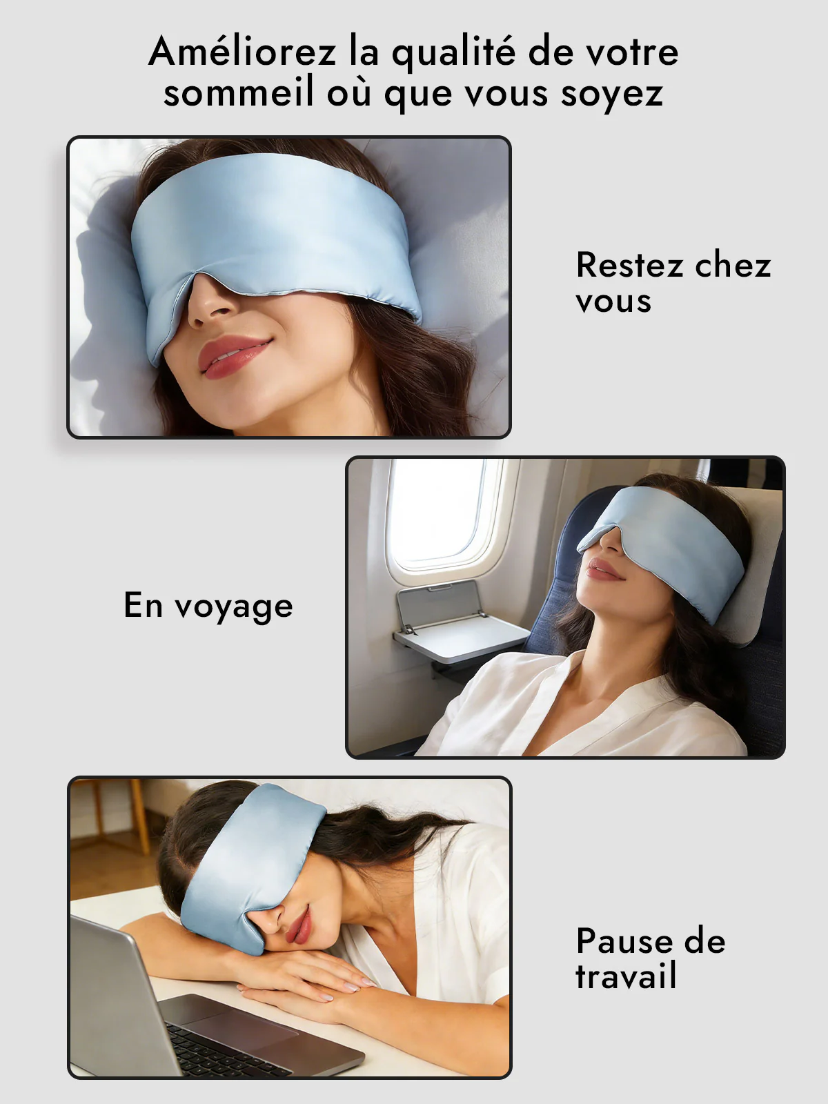 Masque pour les Yeux en Soie Élégante D‘Une Seule Pièce - Image 66