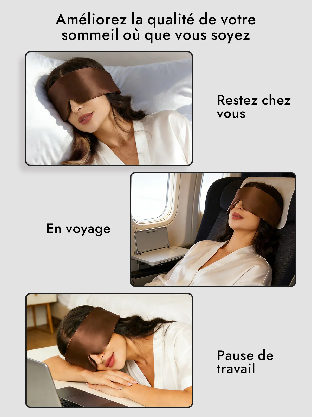 Masque pour les Yeux en Soie Élégante D‘Une Seule Pièce - Image 72