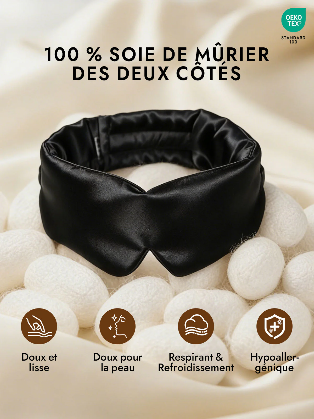 Masque pour les Yeux en Soie Élégante D‘Une Seule Pièce - Image 8