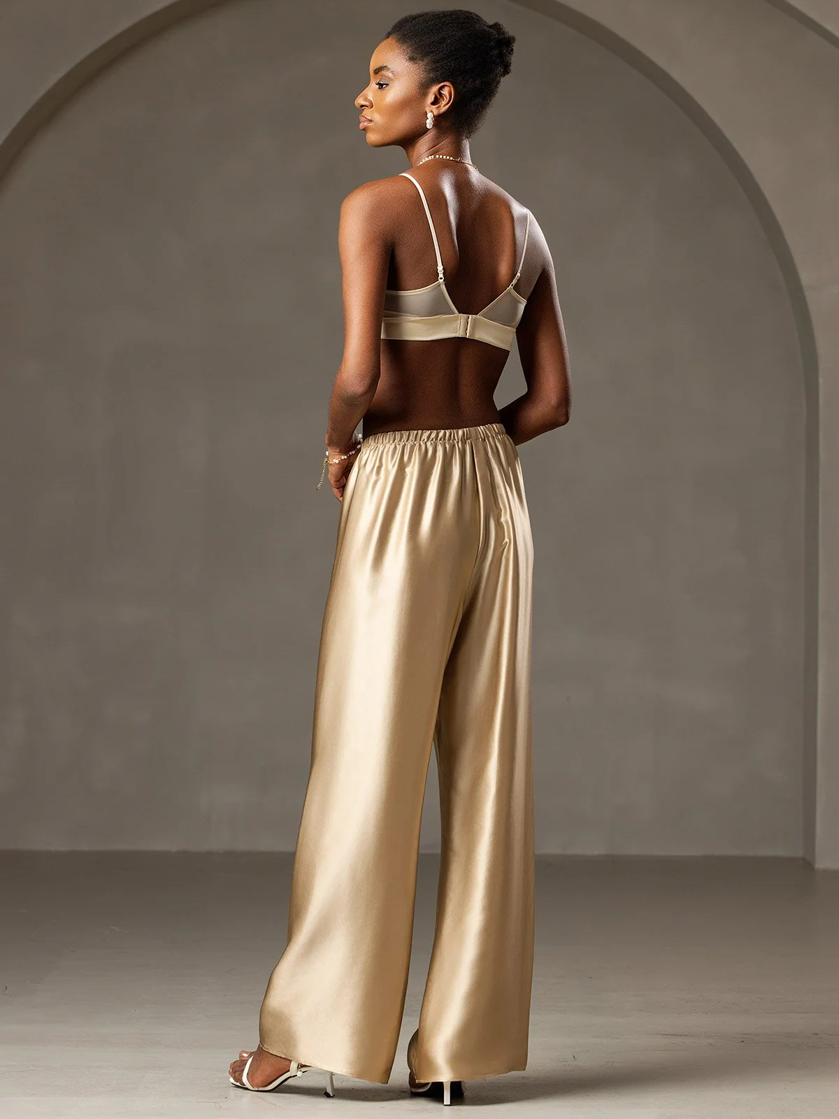 19Momme Pantalons à Jambes Larges Taille Haute et Tendance - Image 12
