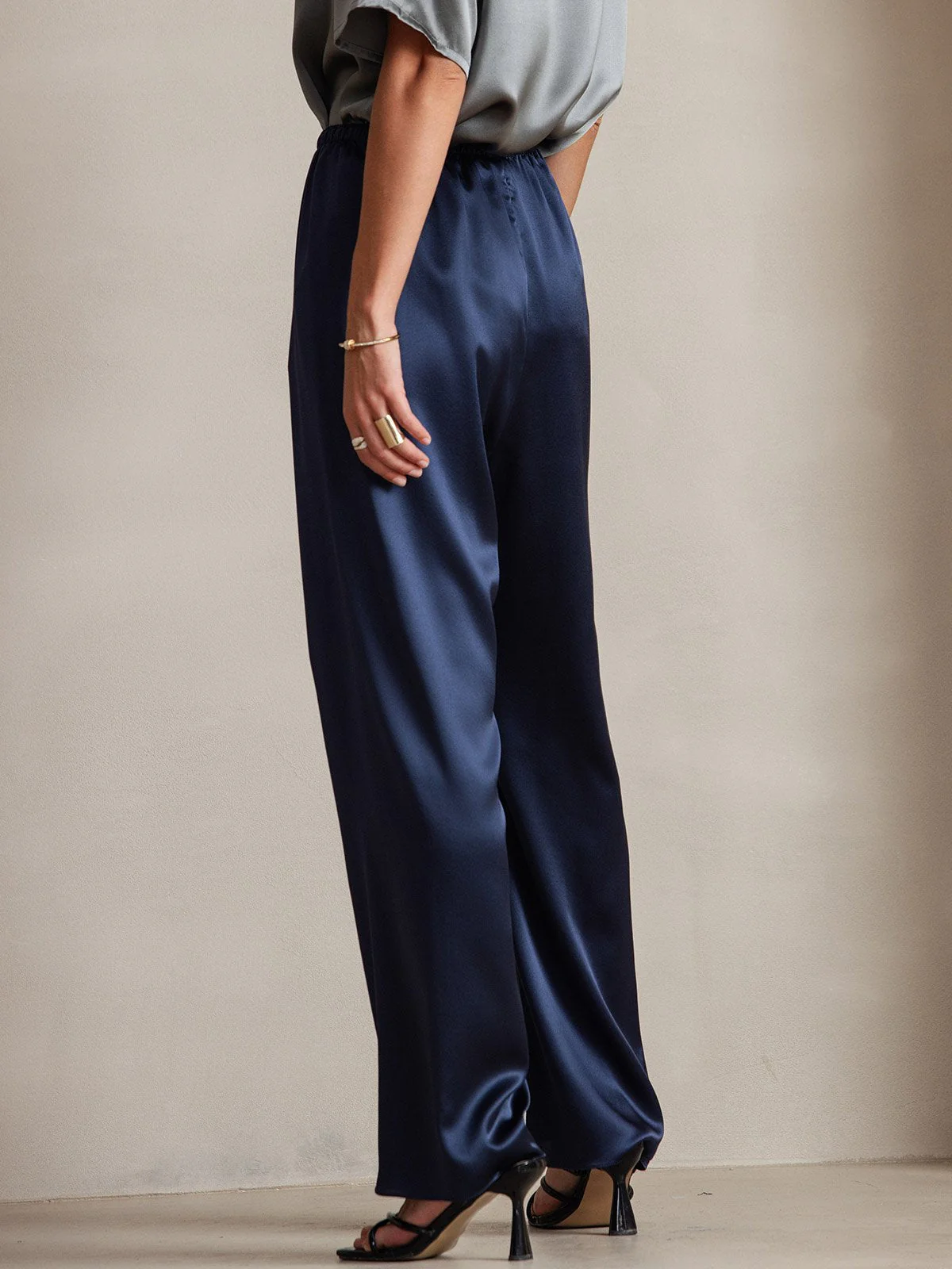 19Momme Pantalons à Jambes Larges Taille Haute et Tendance - Image 18