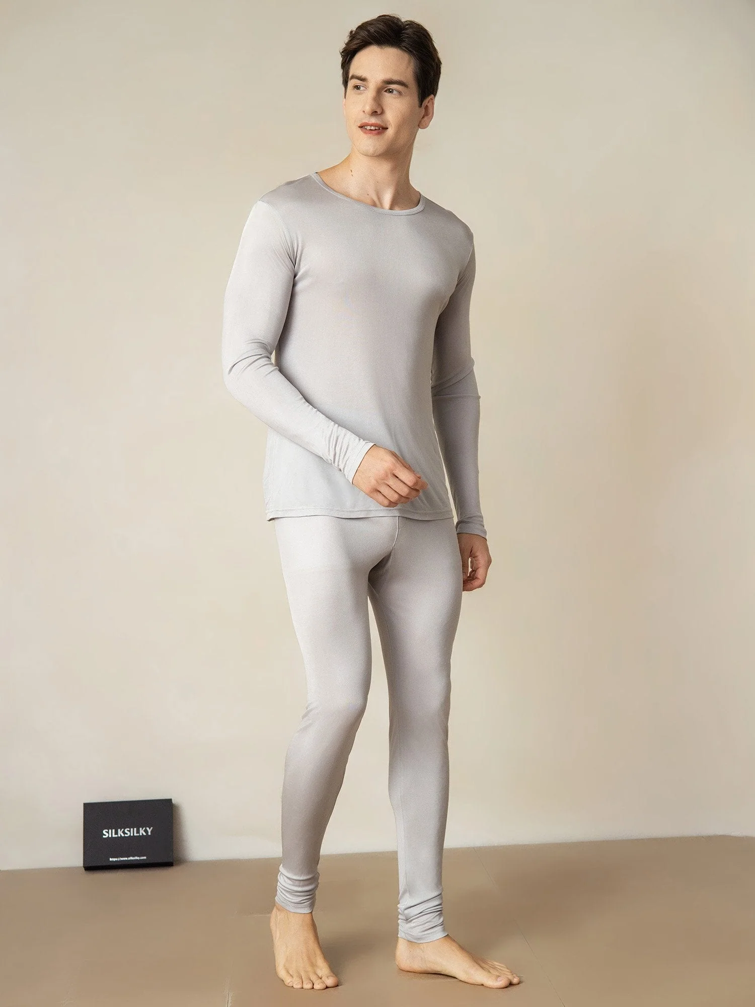 Sous-vêtements Longs À Manches Longues En Jersey De Soie Pour Homme