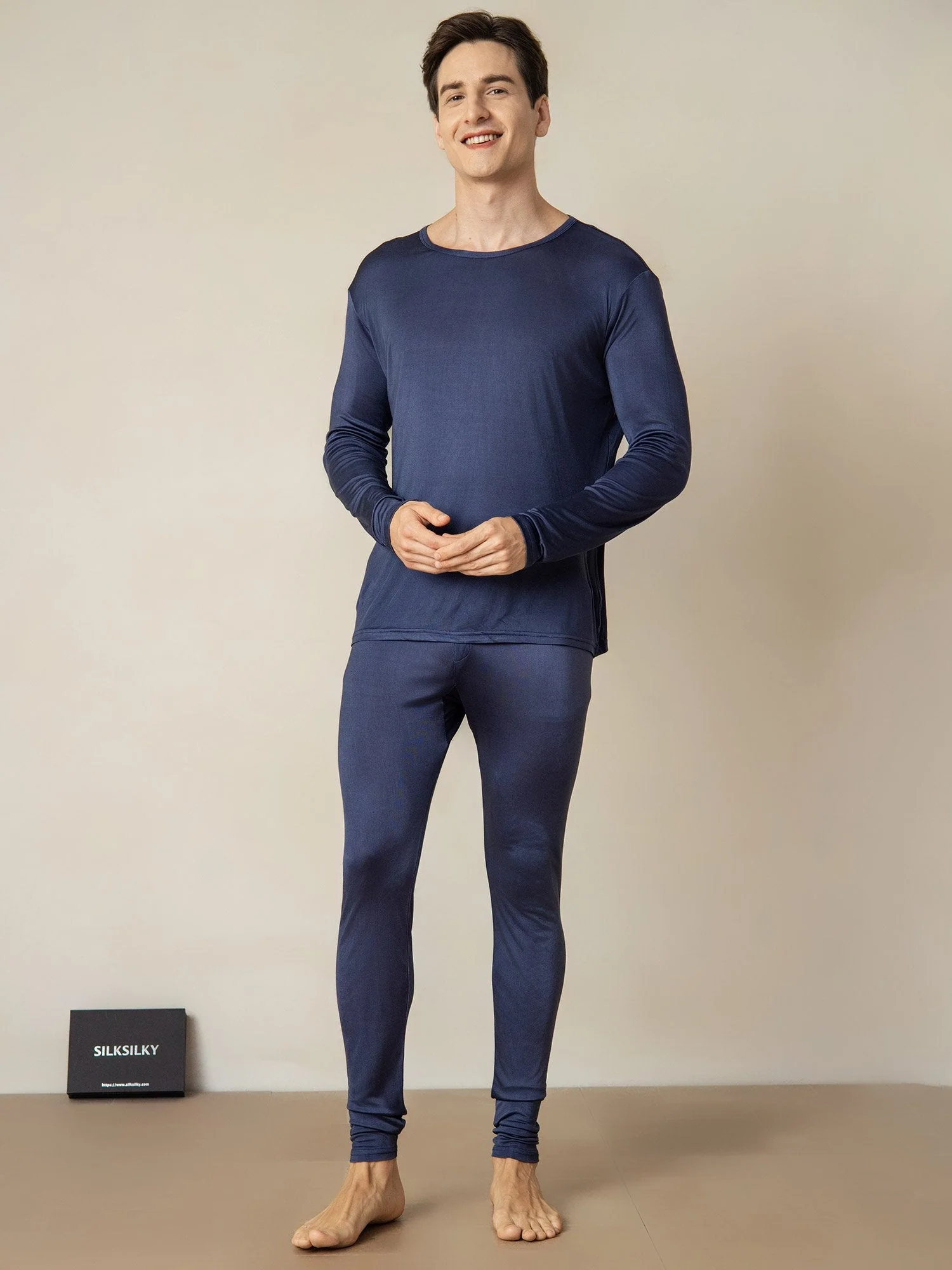 Sous-vêtements Longs À Manches Longues En Jersey De Soie Pour Homme - Image 12