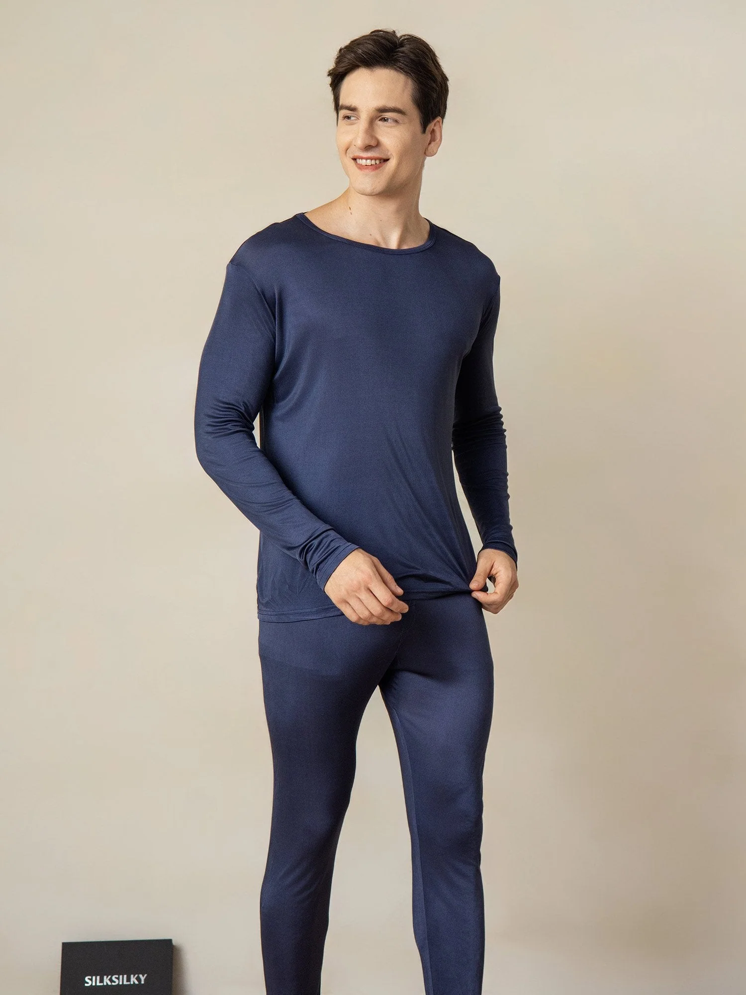Sous-vêtements Longs À Manches Longues En Jersey De Soie Pour Homme - Image 13