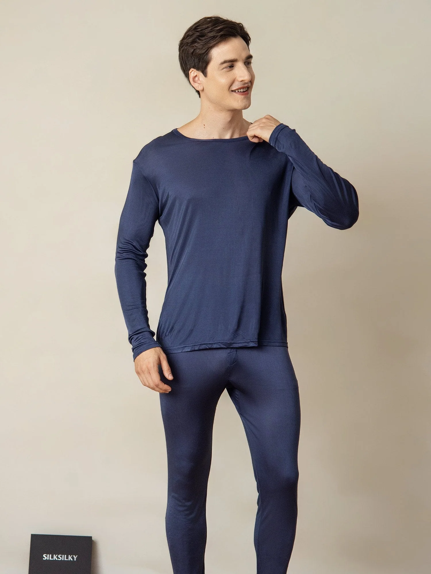 Sous-vêtements Longs À Manches Longues En Jersey De Soie Pour Homme - Image 14