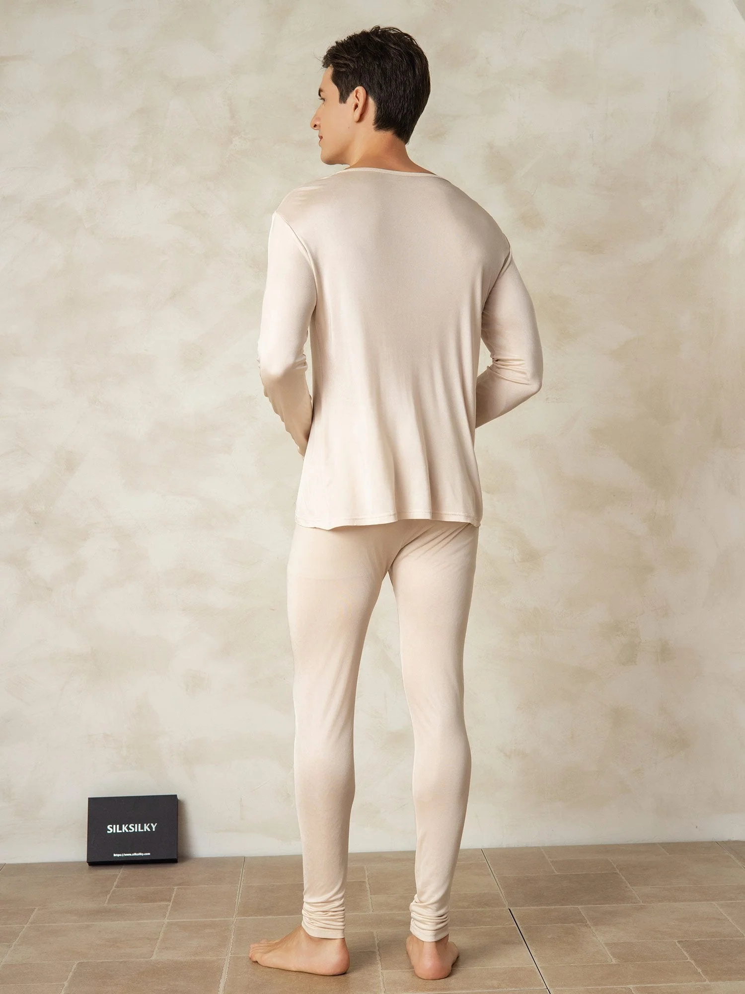 Sous-vêtements Longs À Manches Longues En Jersey De Soie Pour Homme - Image 18