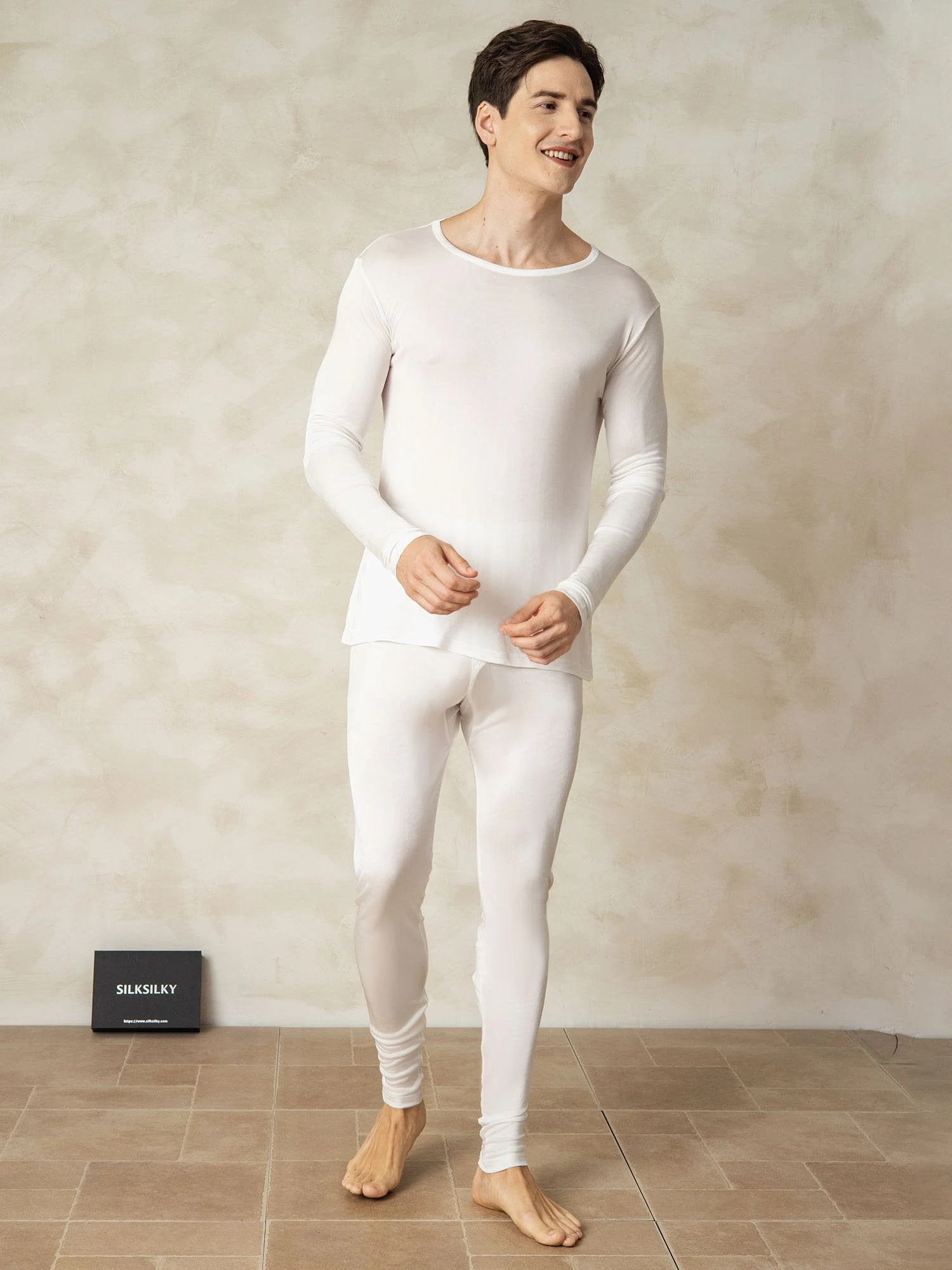 Sous-vêtements Longs À Manches Longues En Jersey De Soie Pour Homme - Image 24