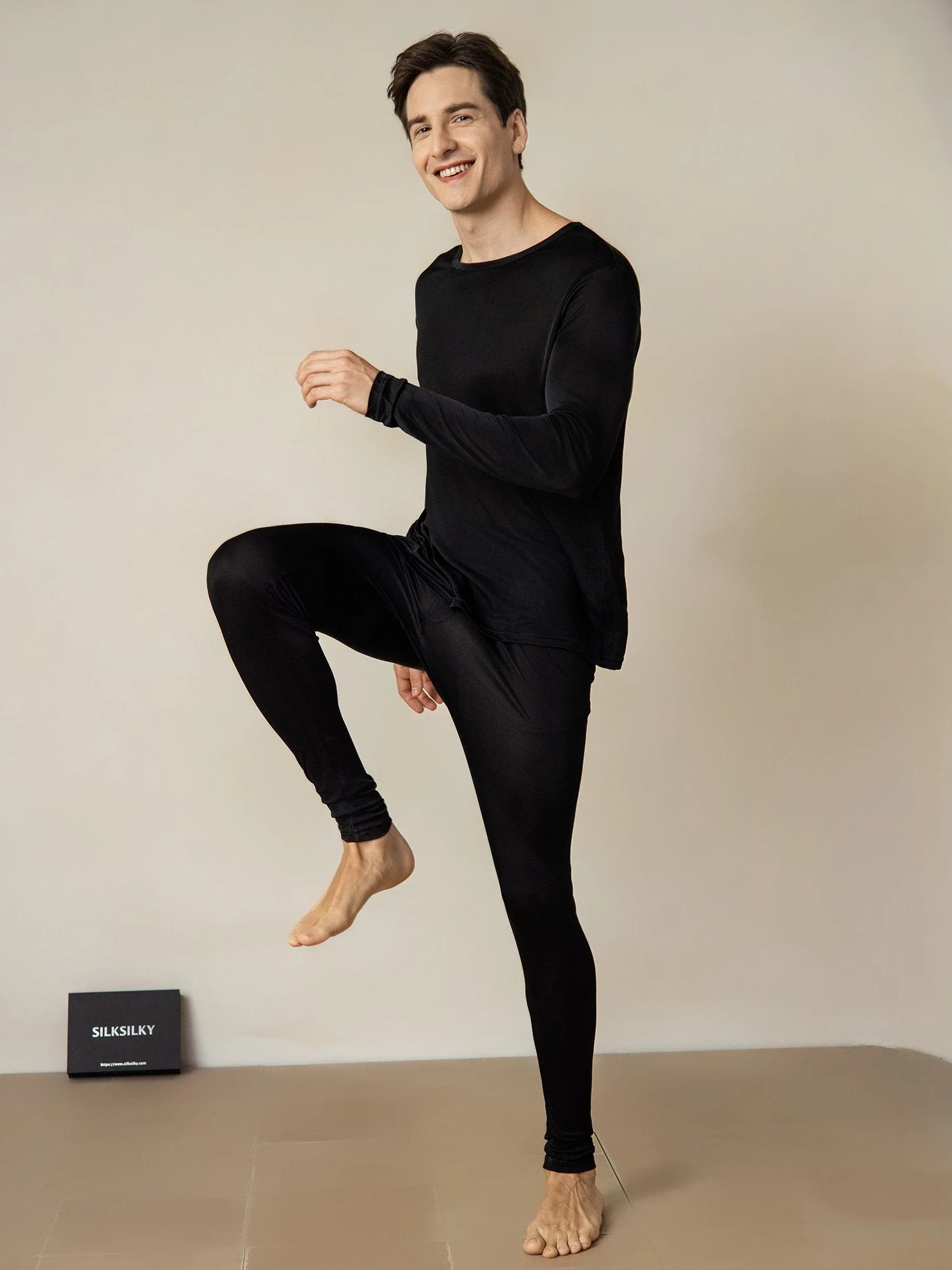 Sous-vêtements Longs À Manches Longues En Jersey De Soie Pour Homme - Image 8
